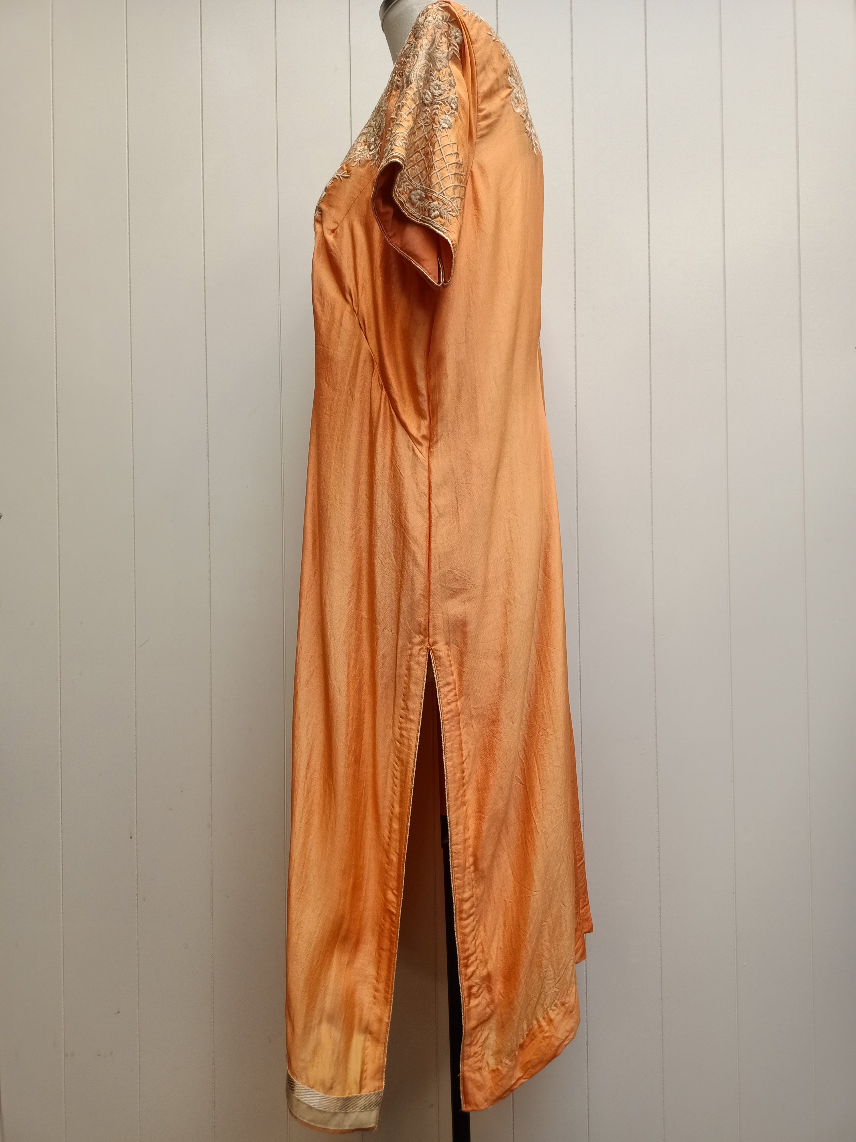 Vintage Orange Zardozi Kaftan
