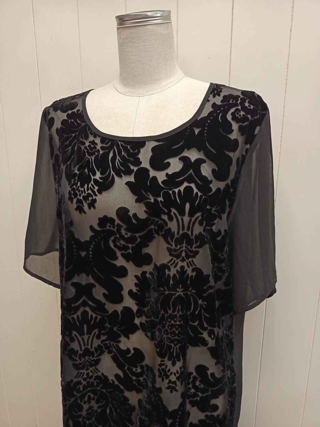 End of Story Sheer Velvet Dress