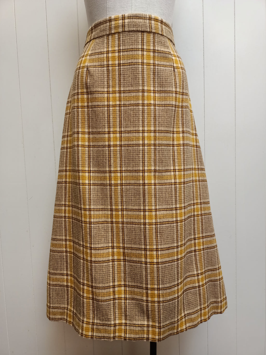 Vintage Mustard Plaid Skirt