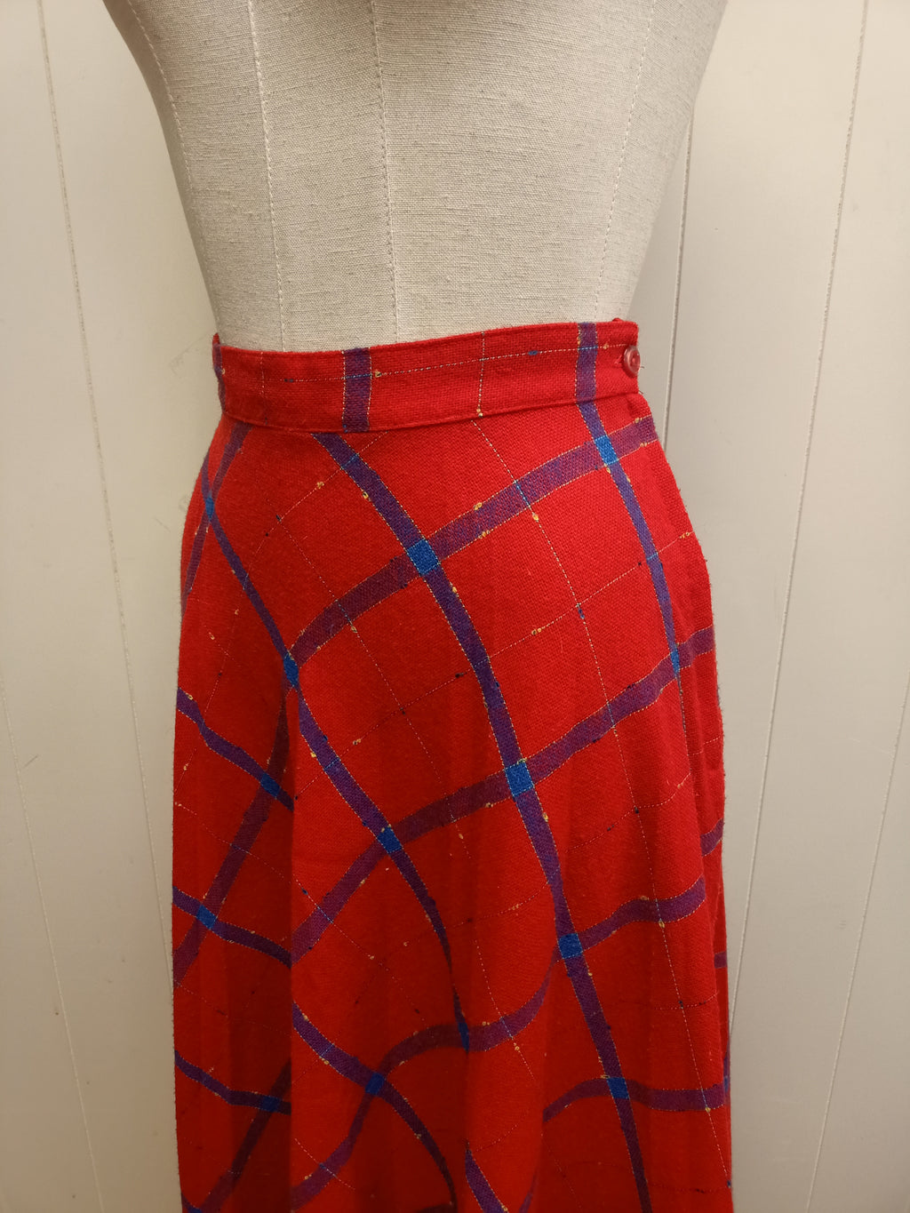 Vintage Equals Red Plaid Skirt