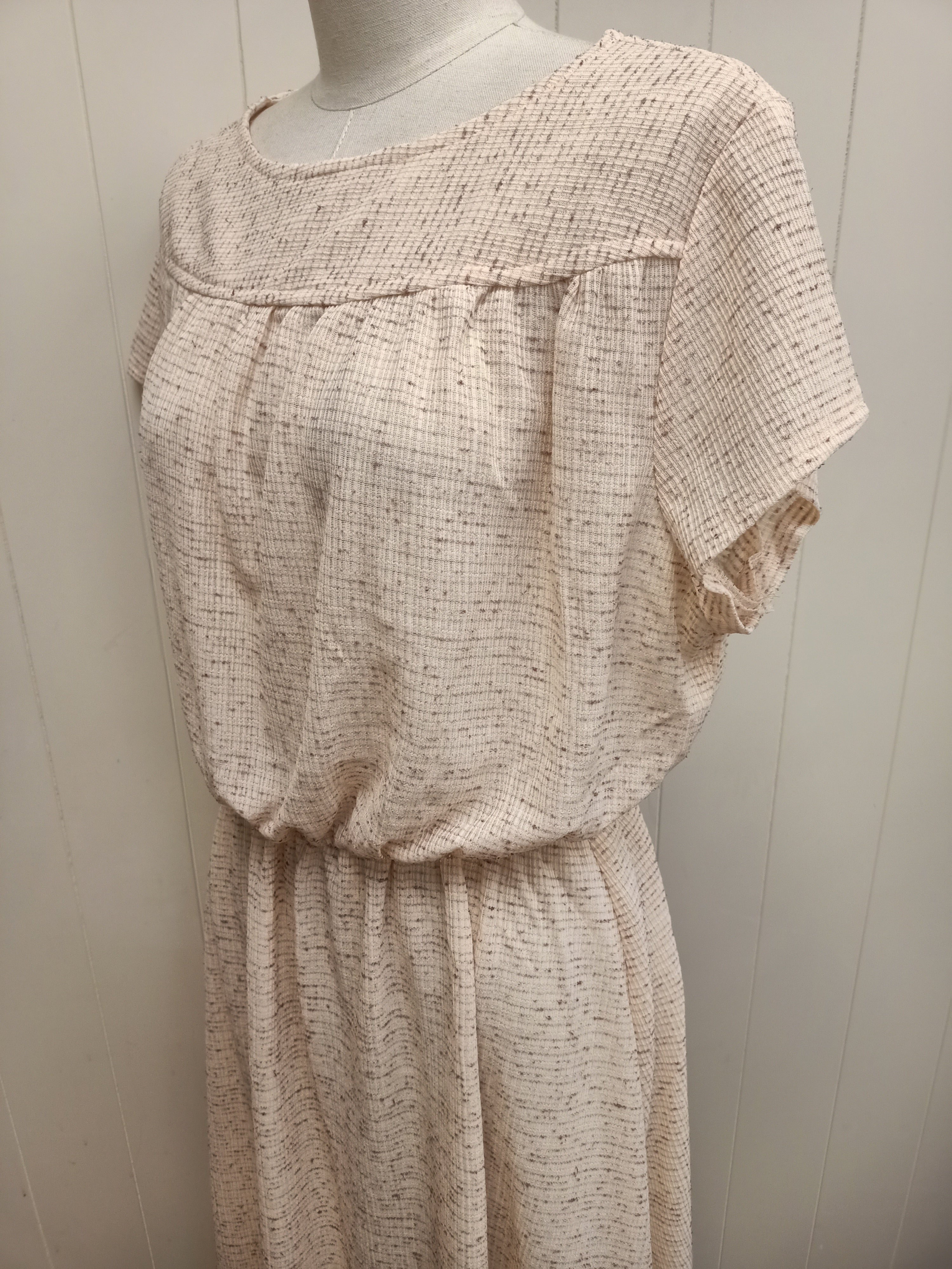 Vintage Striped Brown Fleck Dress