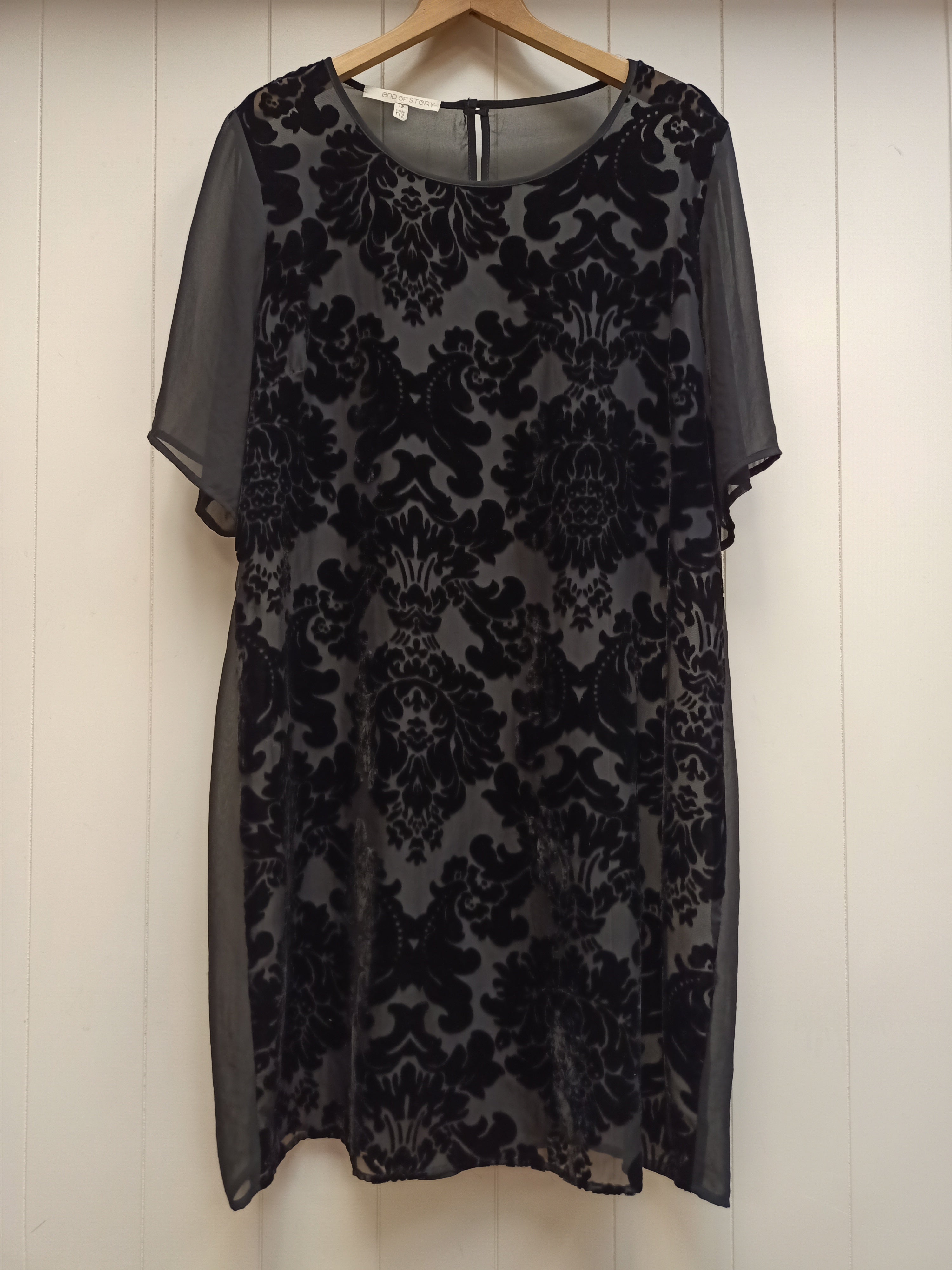 End of Story Sheer Velvet Dress