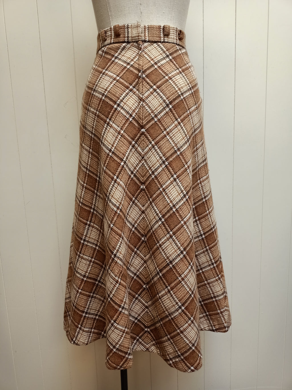 Vintage Megs Diagonal Plaid Skirt