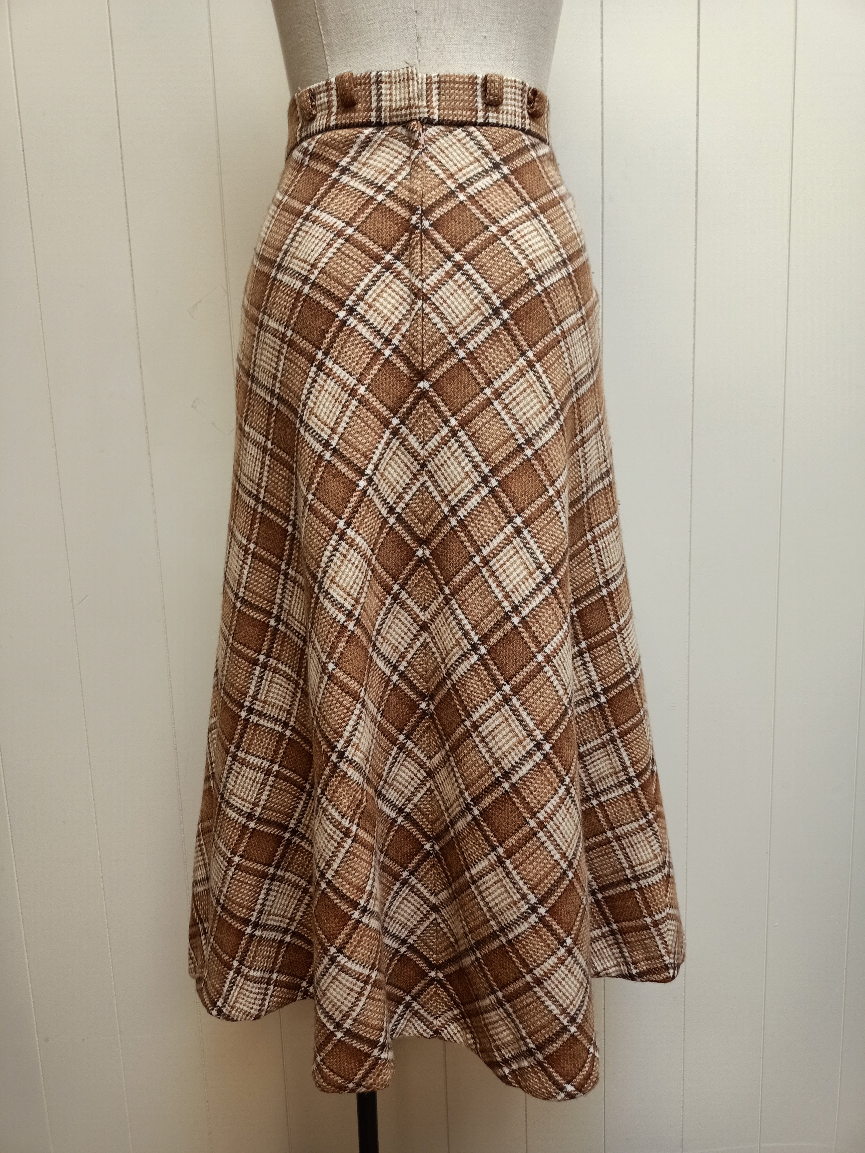 Vintage Megs Diagonal Plaid Skirt