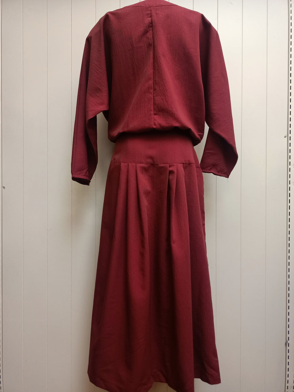 Vintage Maroon Batwing Dress