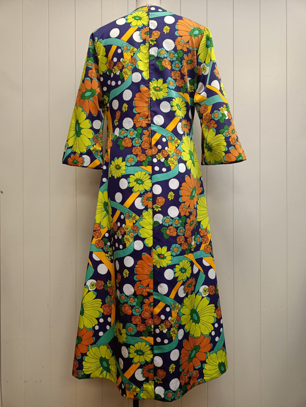 Vintage Floral Polka Dot Dress