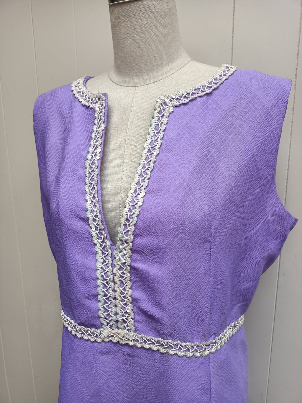 Vintage Purple Bejeweled Maxi Dress
