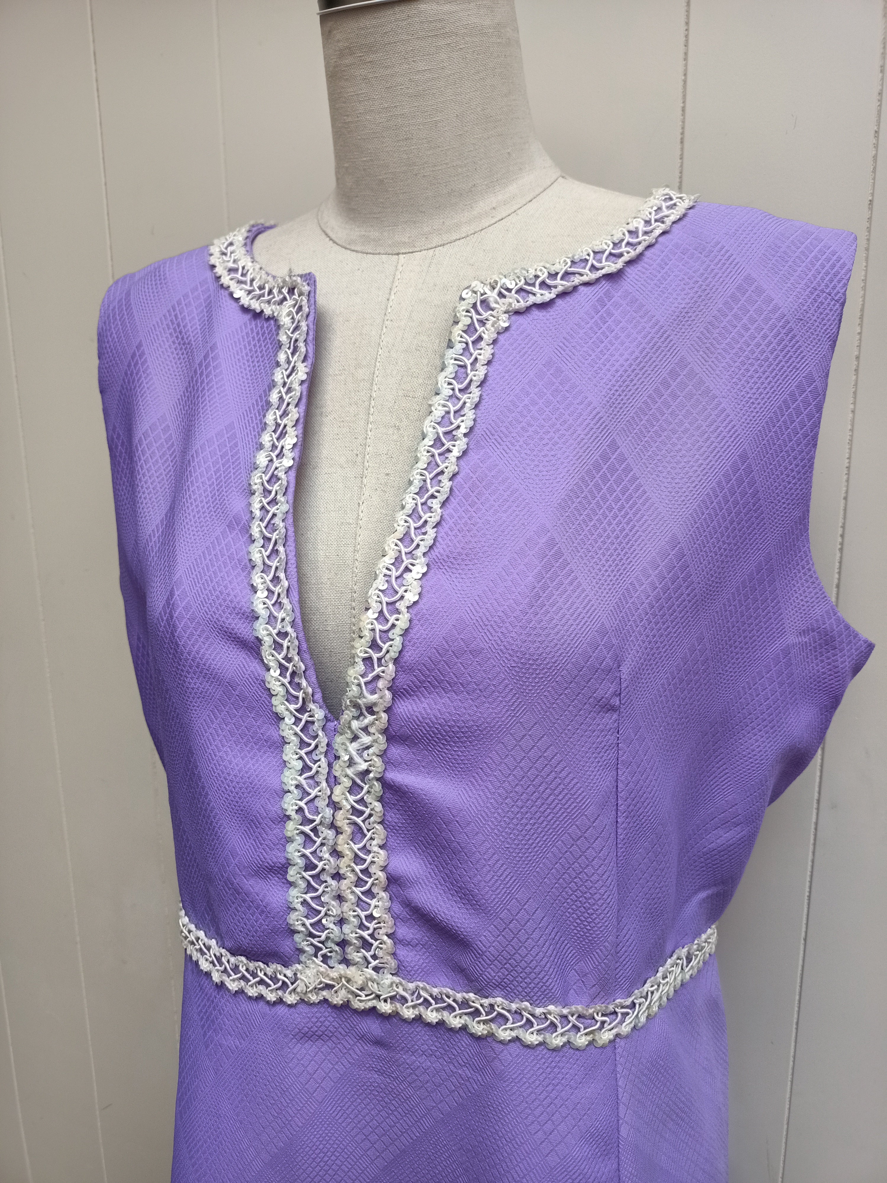 Vintage Purple Bejeweled Maxi Dress