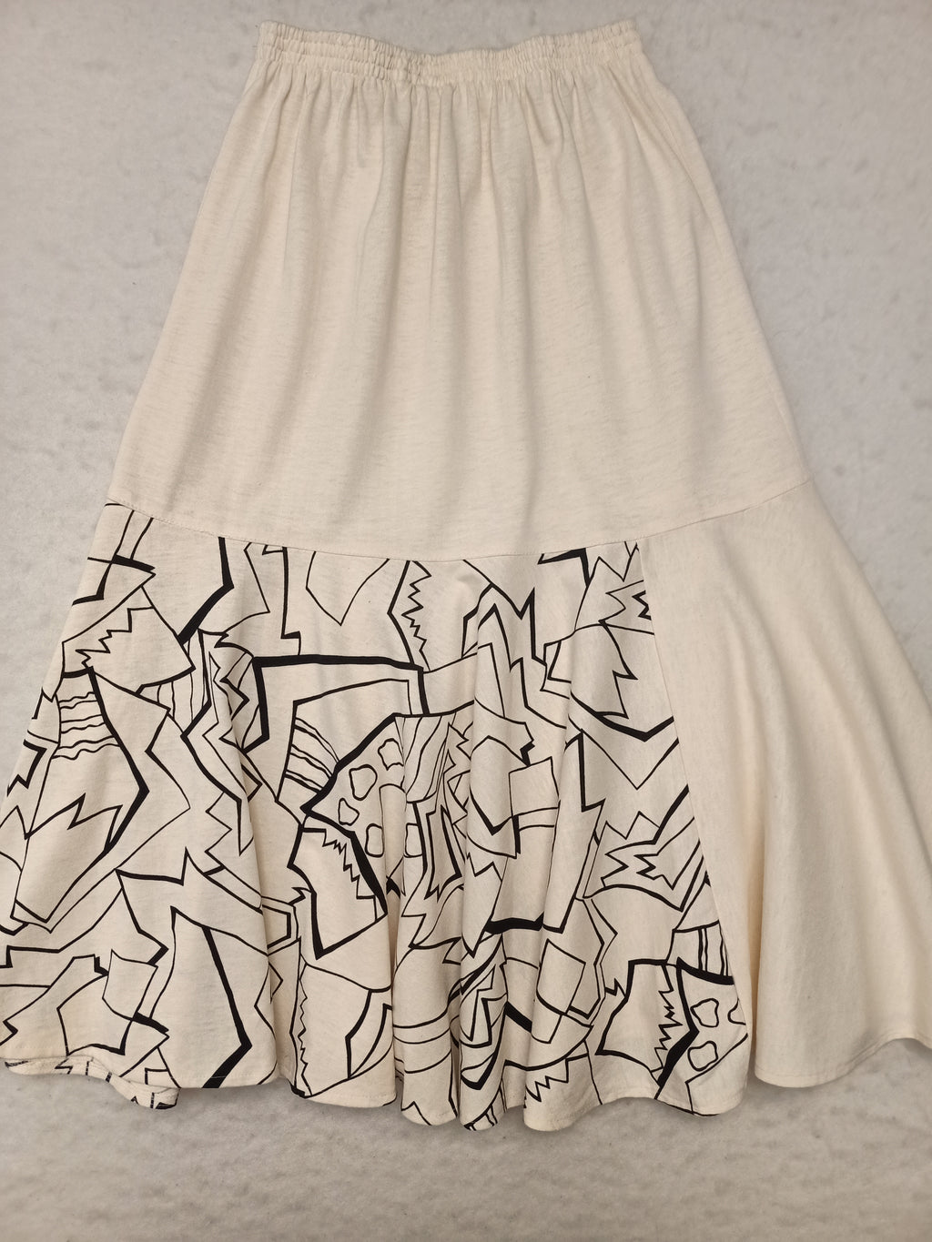 Vintage Abstract Flounce Skirt
