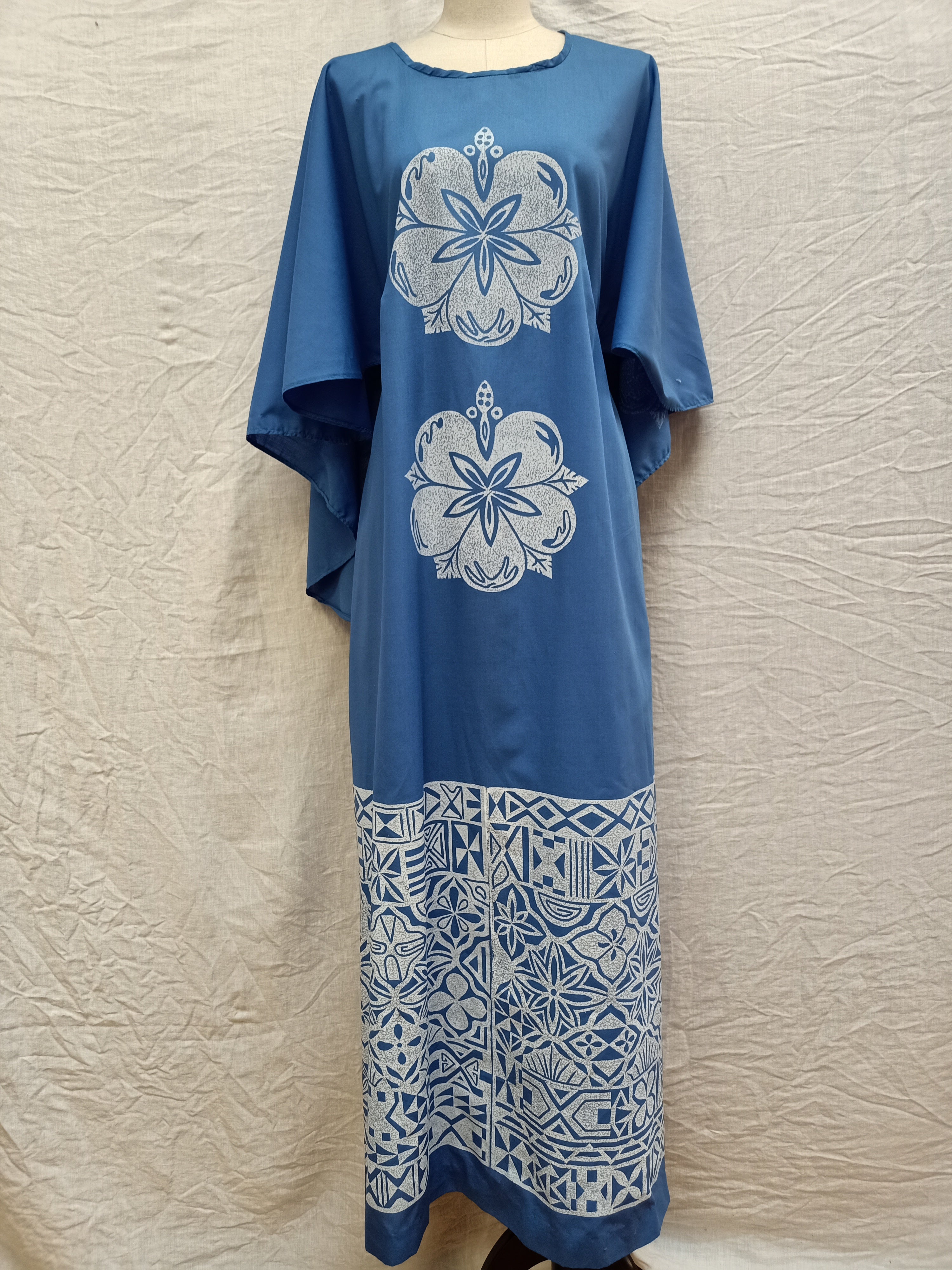 Retro Blue Floral Dress