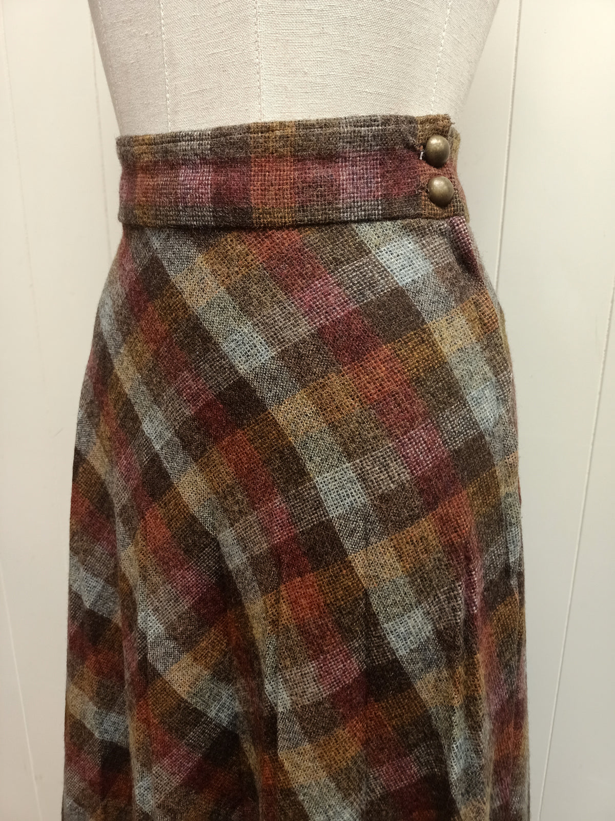 Vintage Multicoloured Plaid Skirt