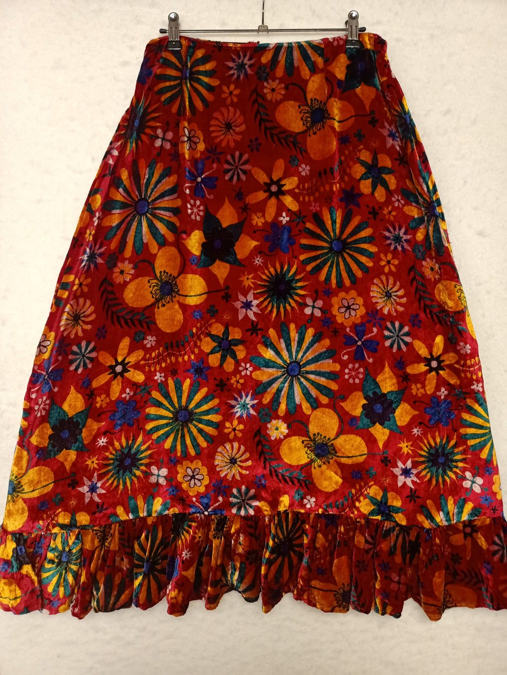 Vintage Floral Velvet Skirt