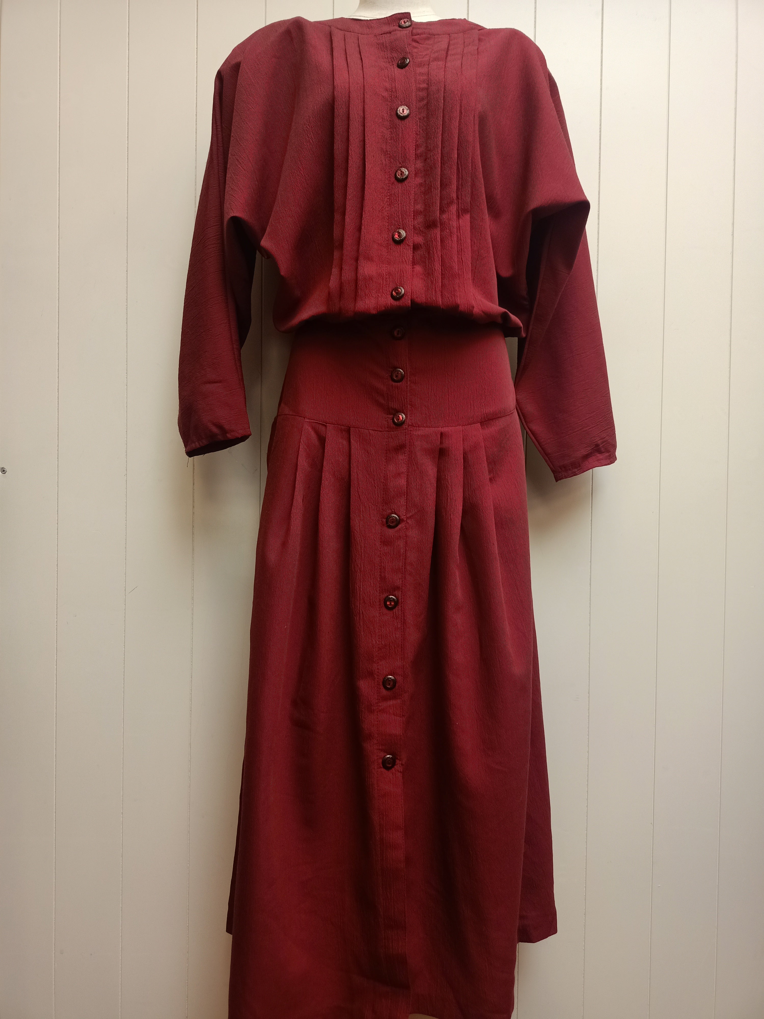 Vintage Maroon Batwing Dress