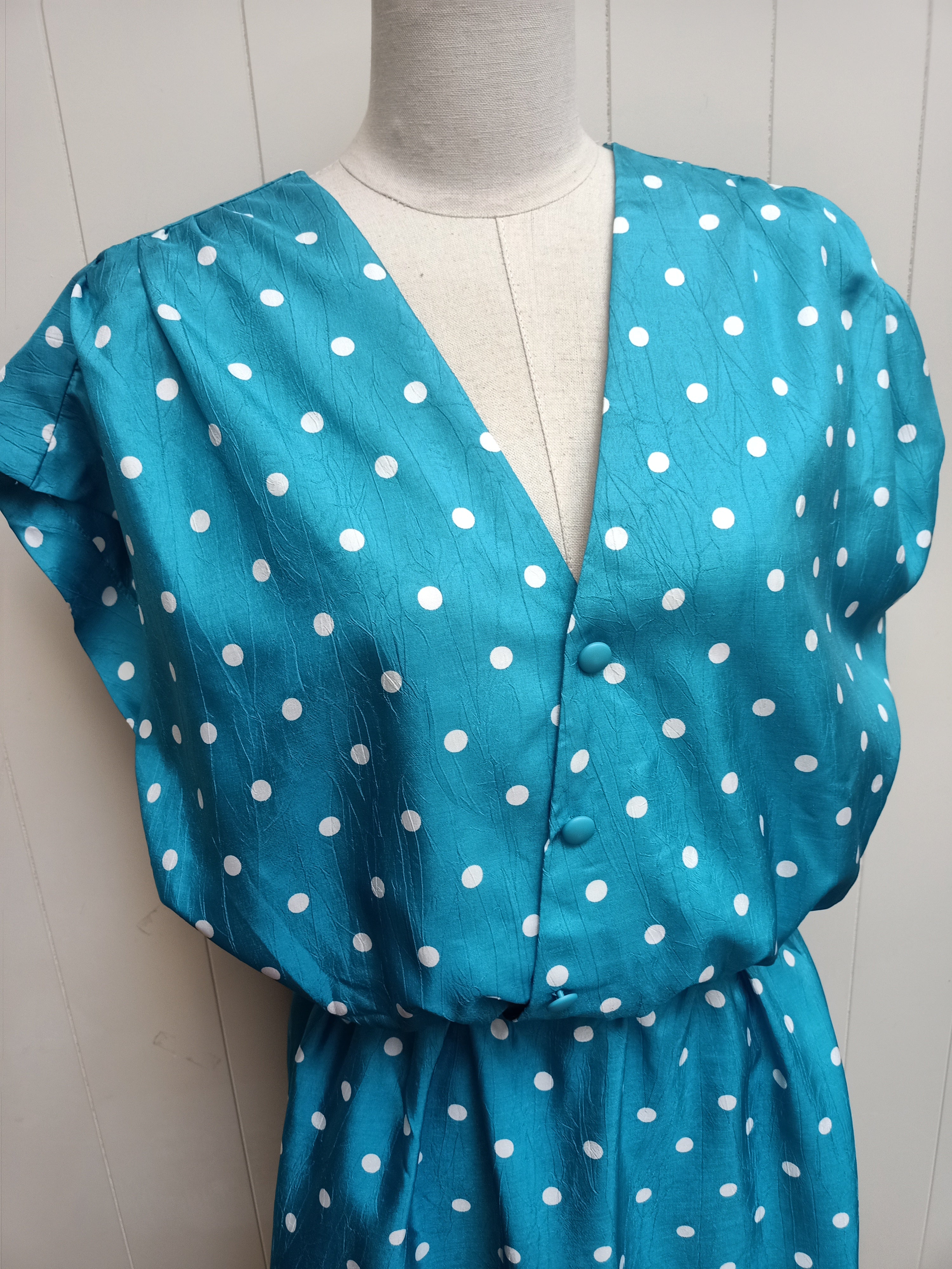 Vintage Blue Polka Dot Dress
