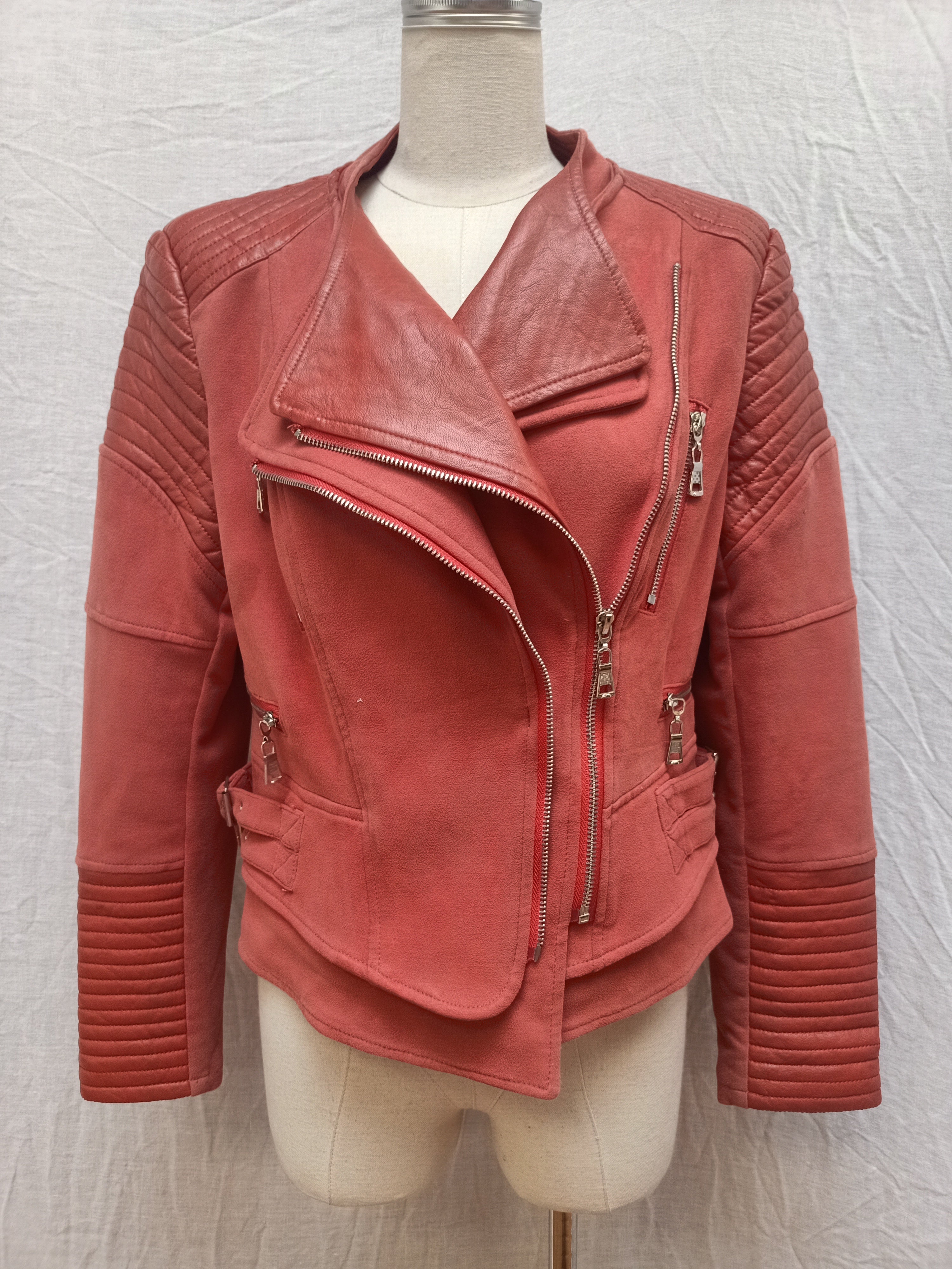 Red Faux Suede Jacket