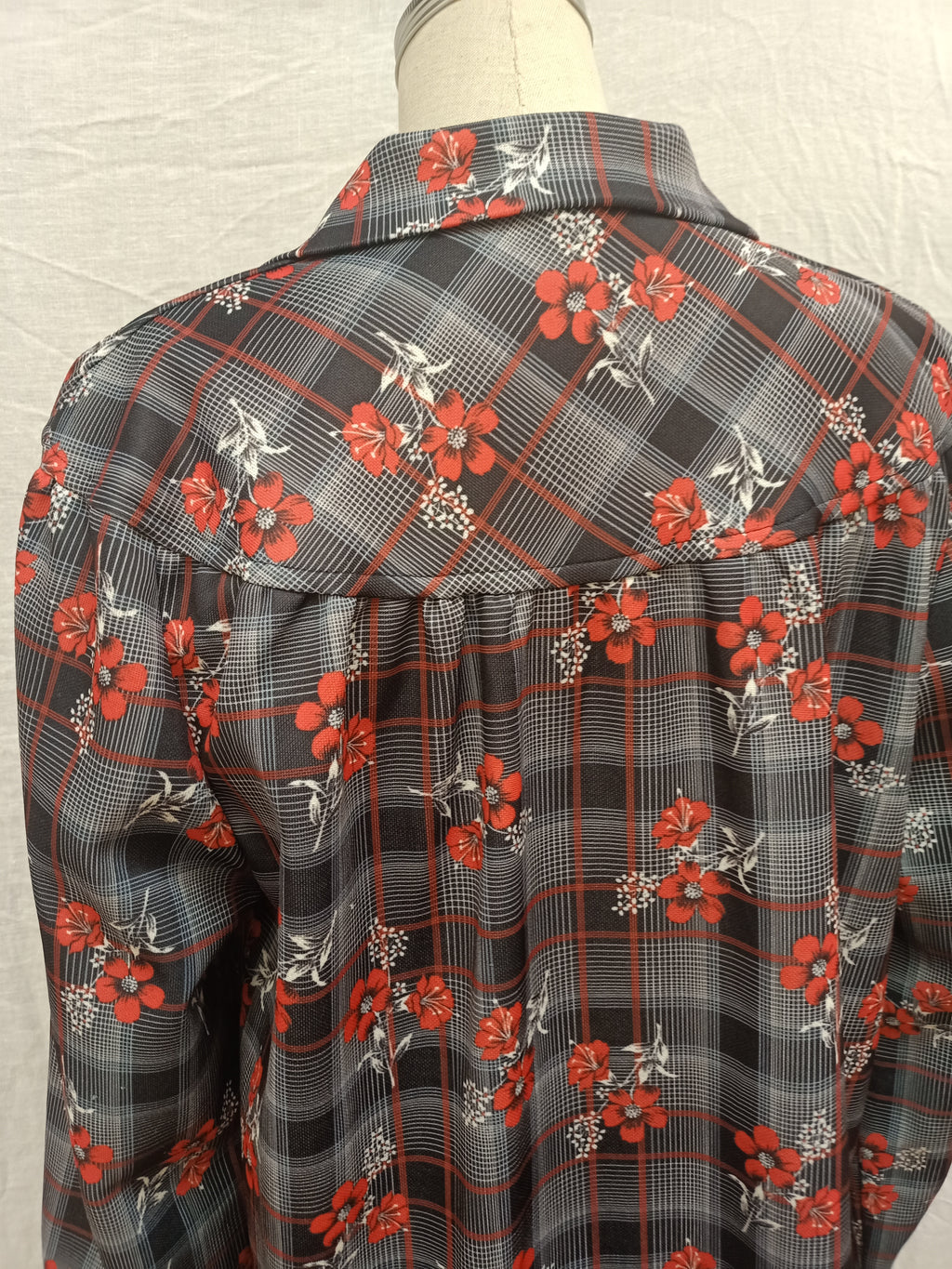 Vintage Floral Checkered Shirt