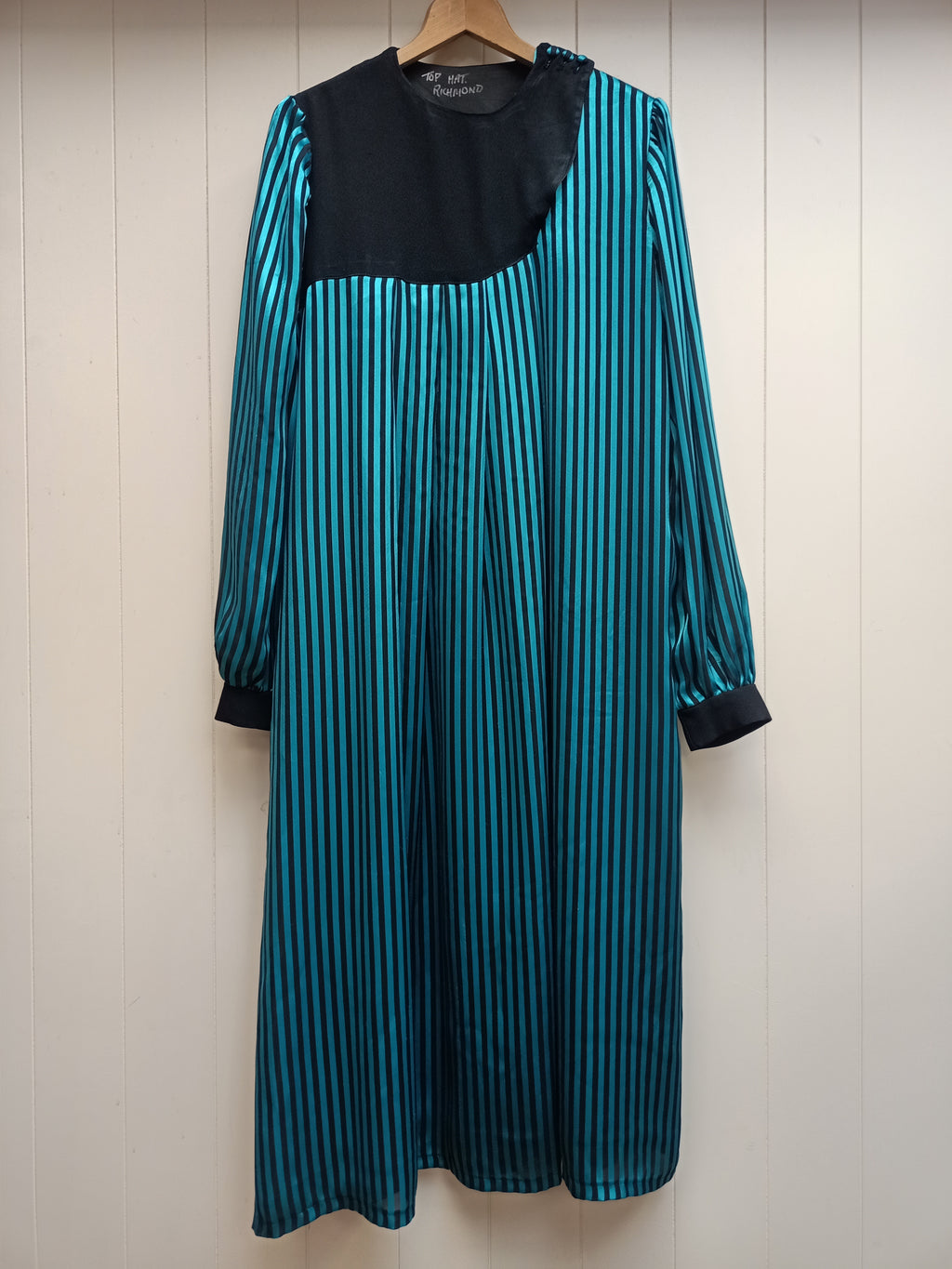 Vintage Teal Striped Tent Dress