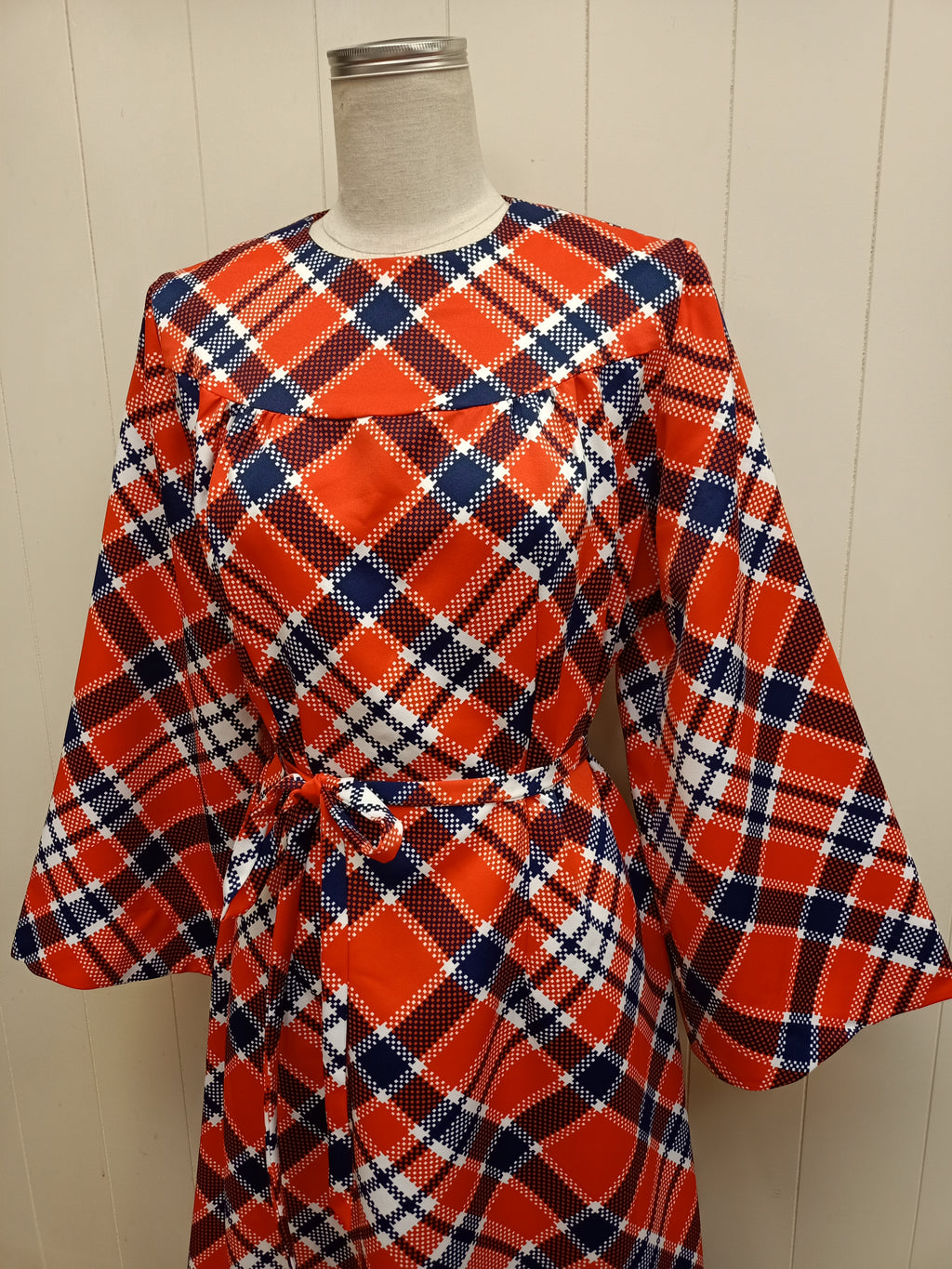 Vintage Paradise Plaid Maxi Dress