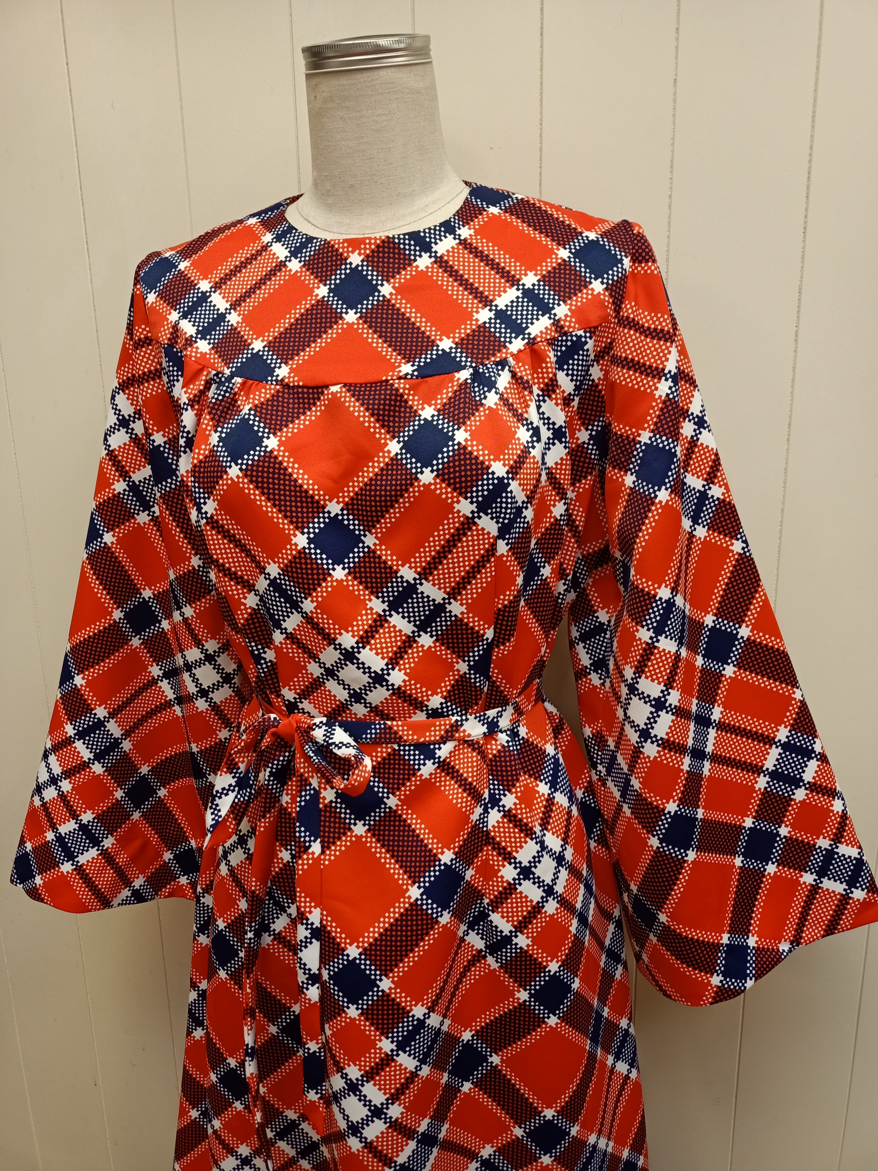 Vintage Paradise Plaid Maxi Dress