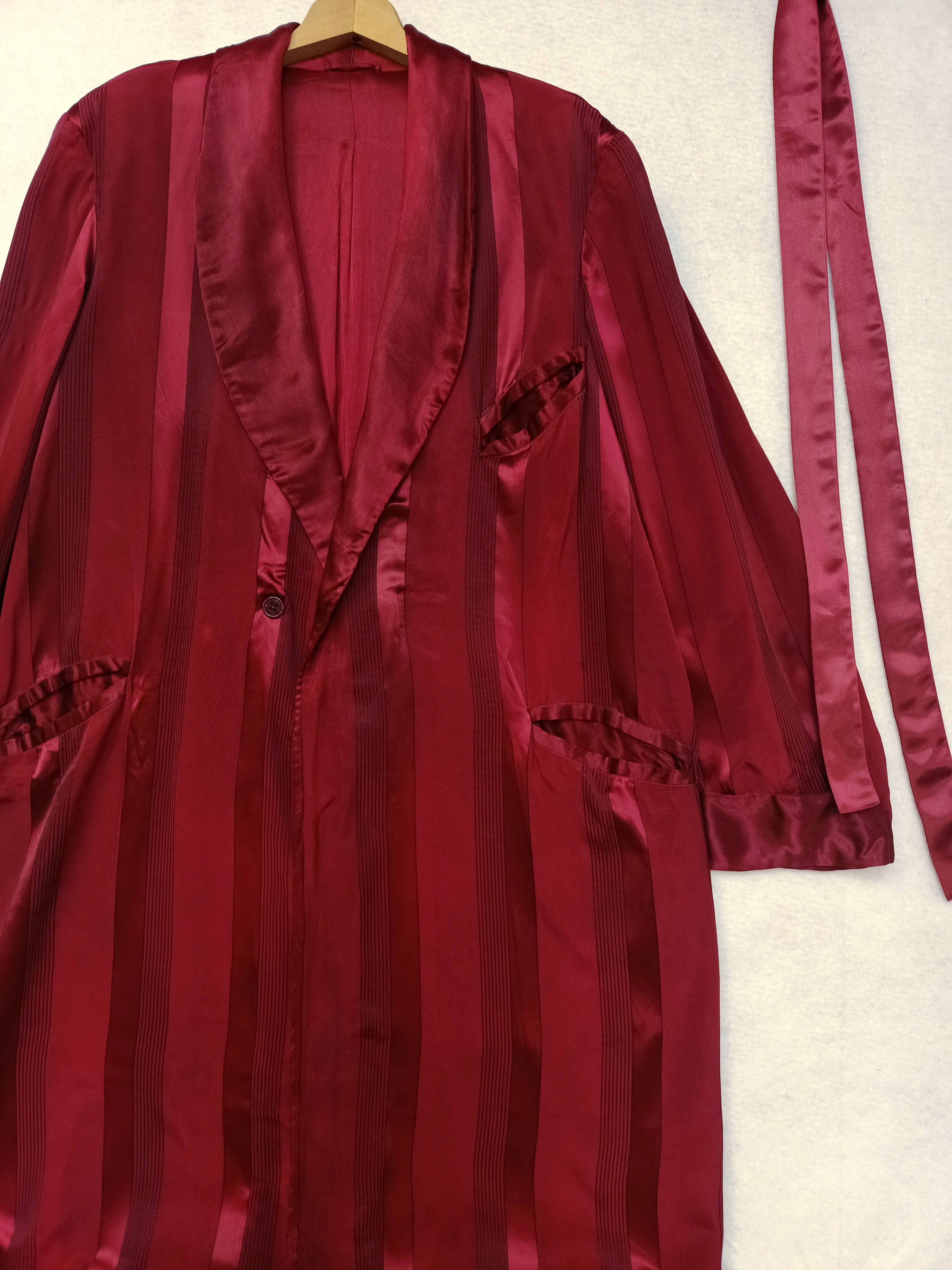 Vintage Striped Satin Robe