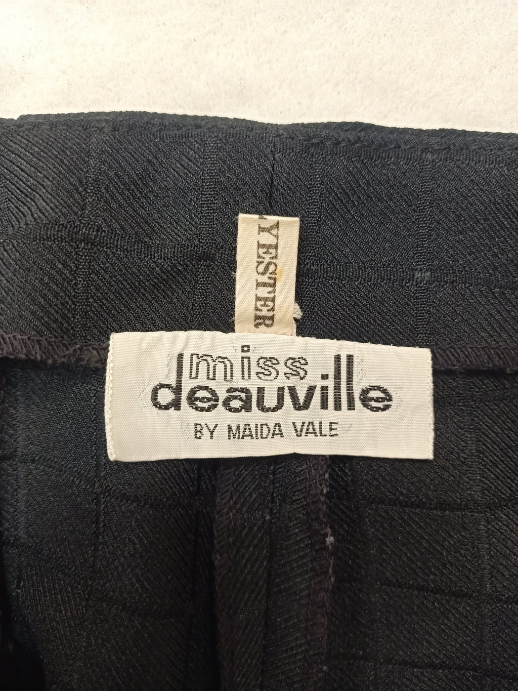 Vintage Miss Deauville Black Grid Pants