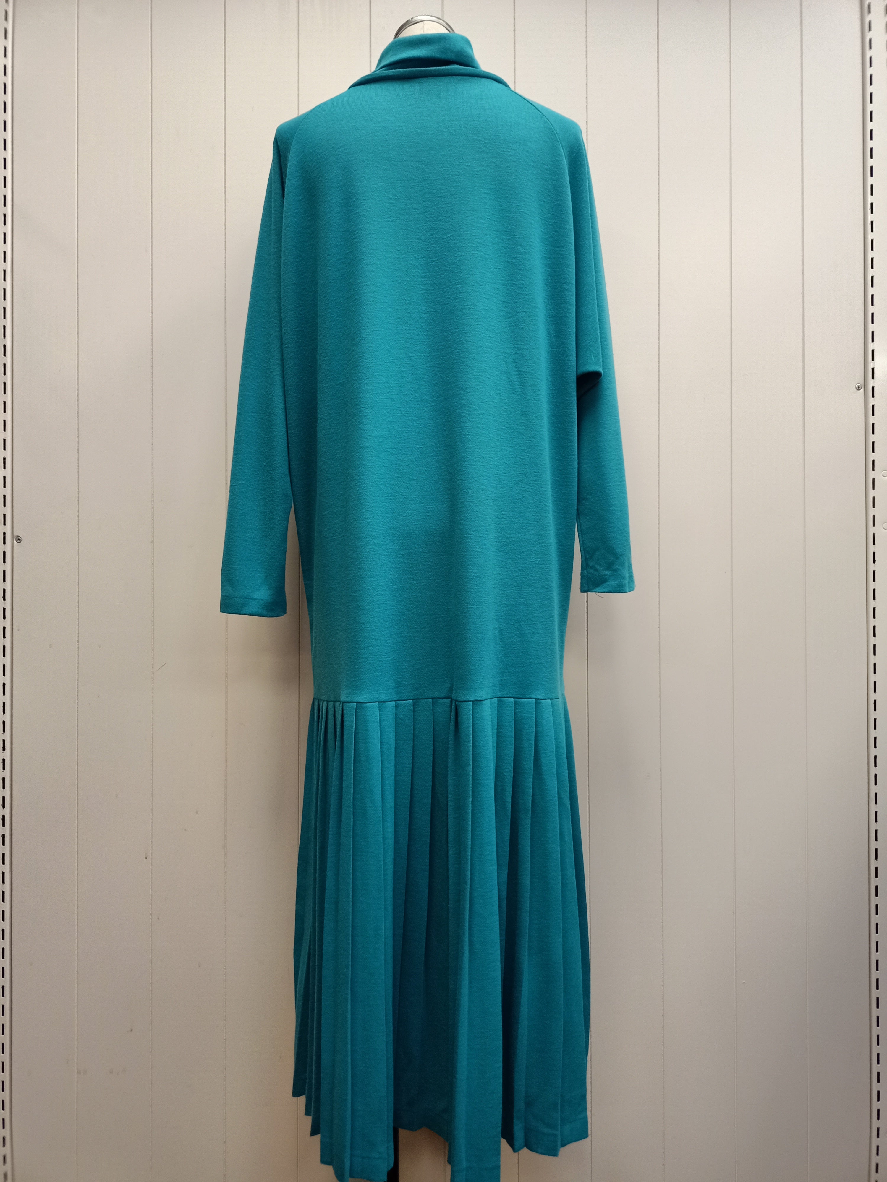 Vintage Teal Drop Waist Dress