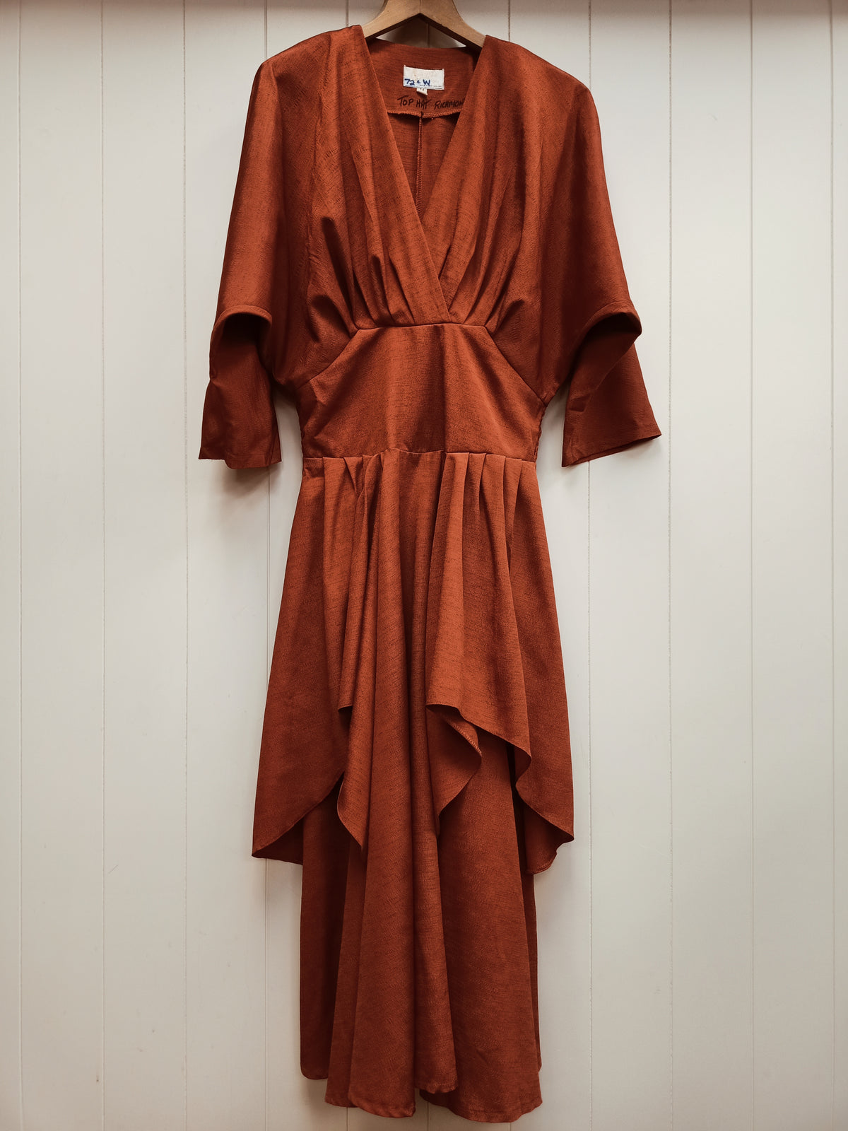 Vintage Ascot Copper Slub Satin Dress