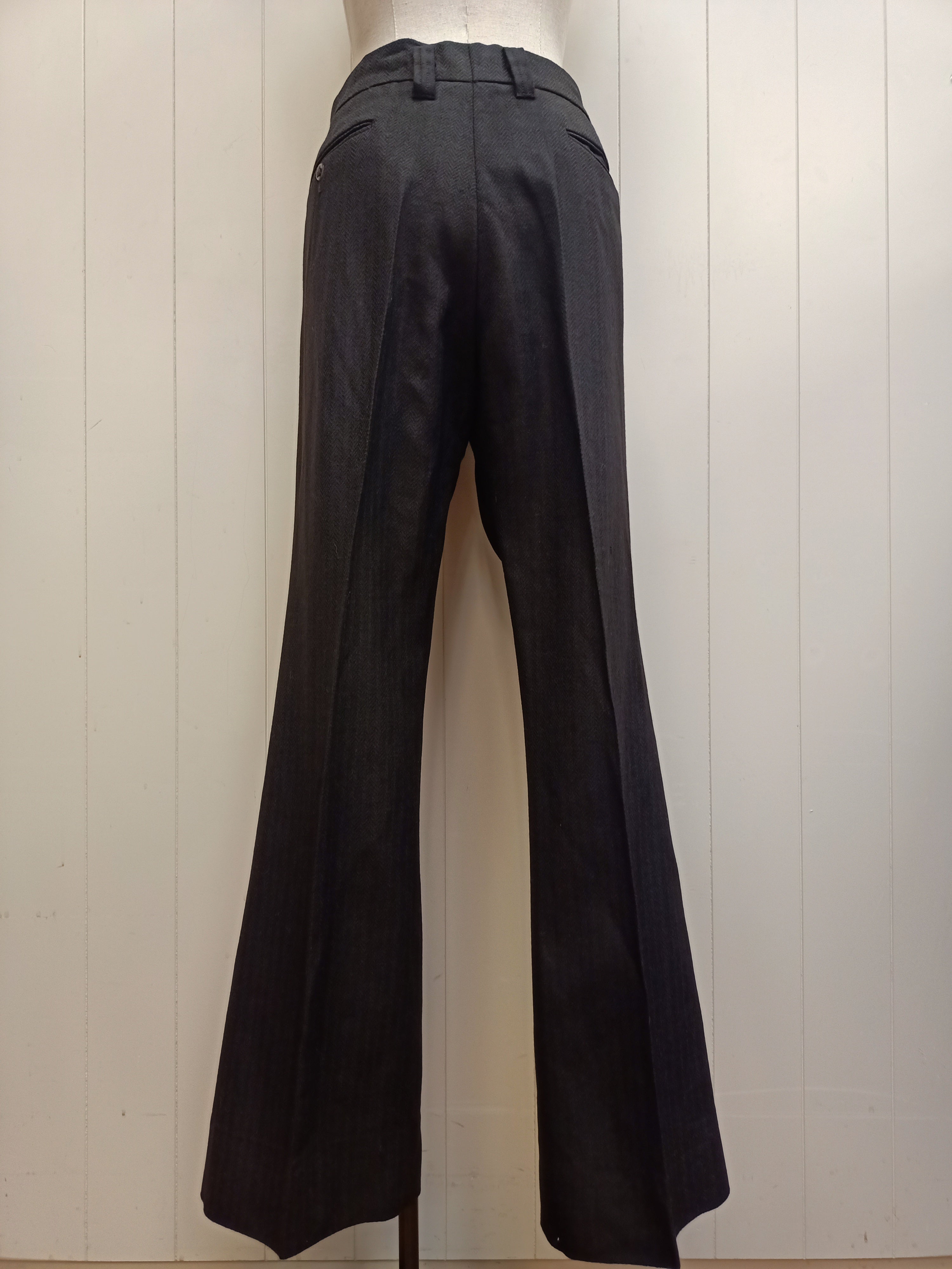 Vintage Mens Herringbone Wool Pants