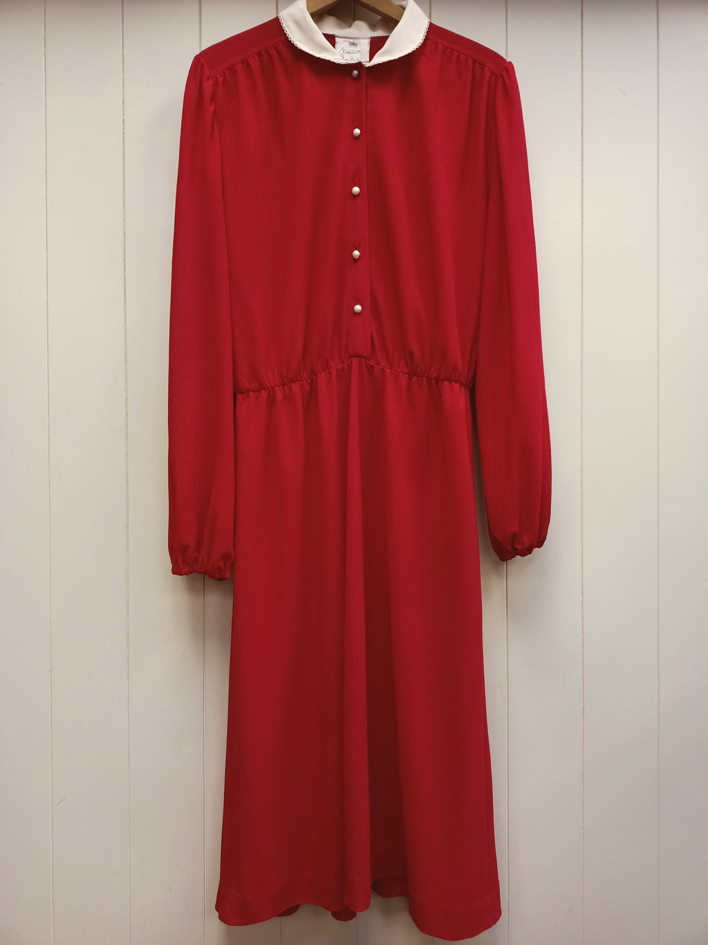 Vintage Norman Hartnell Berry Red Dress