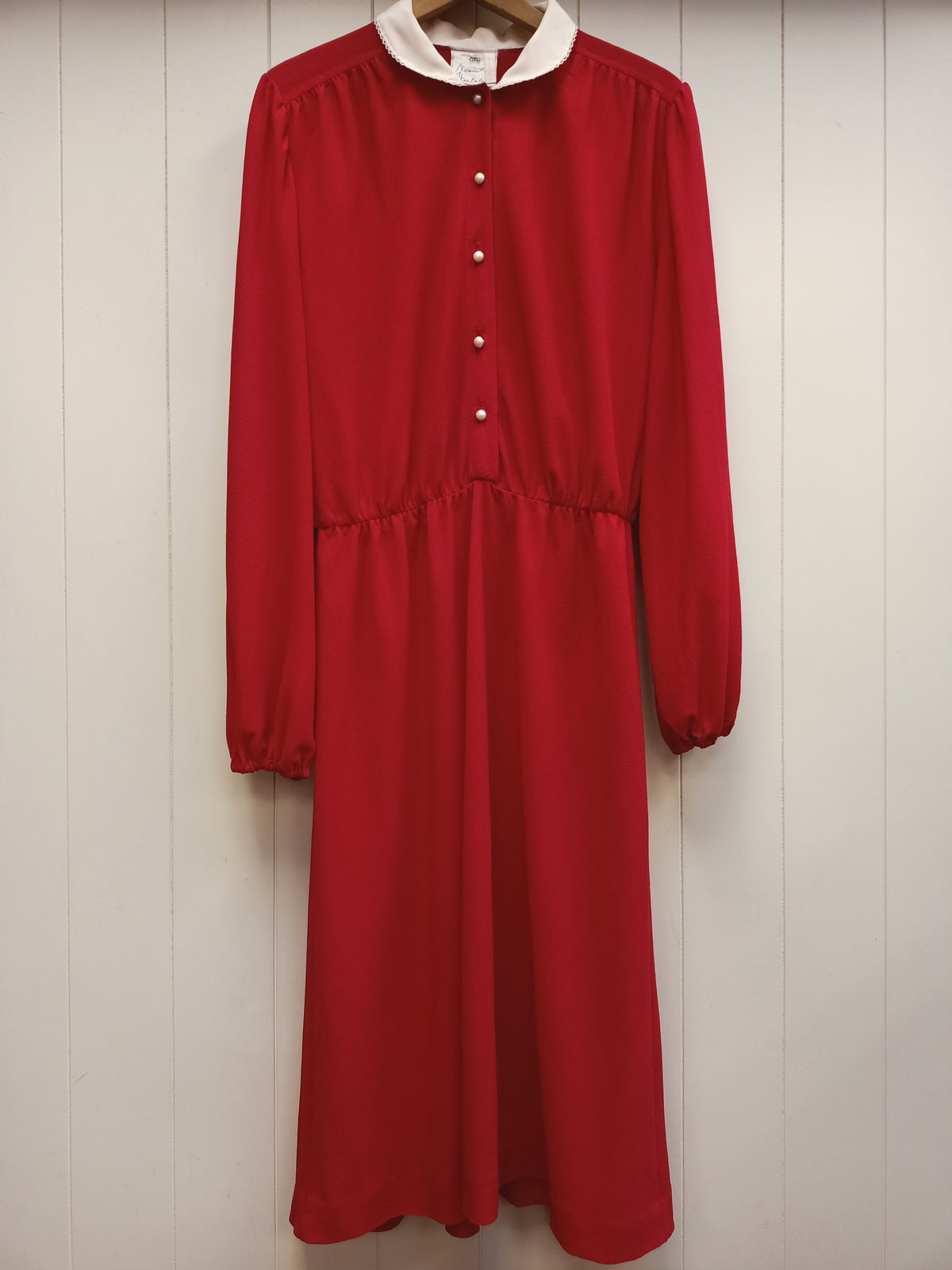 Vintage Norman Hartnell Berry Red Dress