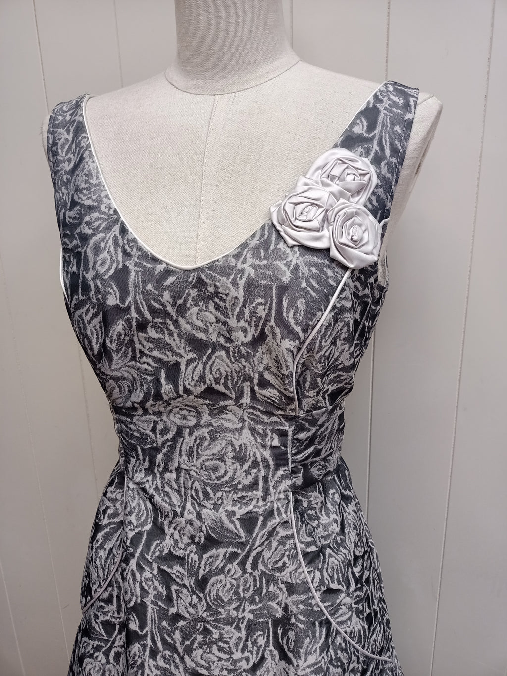 Annah Stretton Grey Jacquard Dress