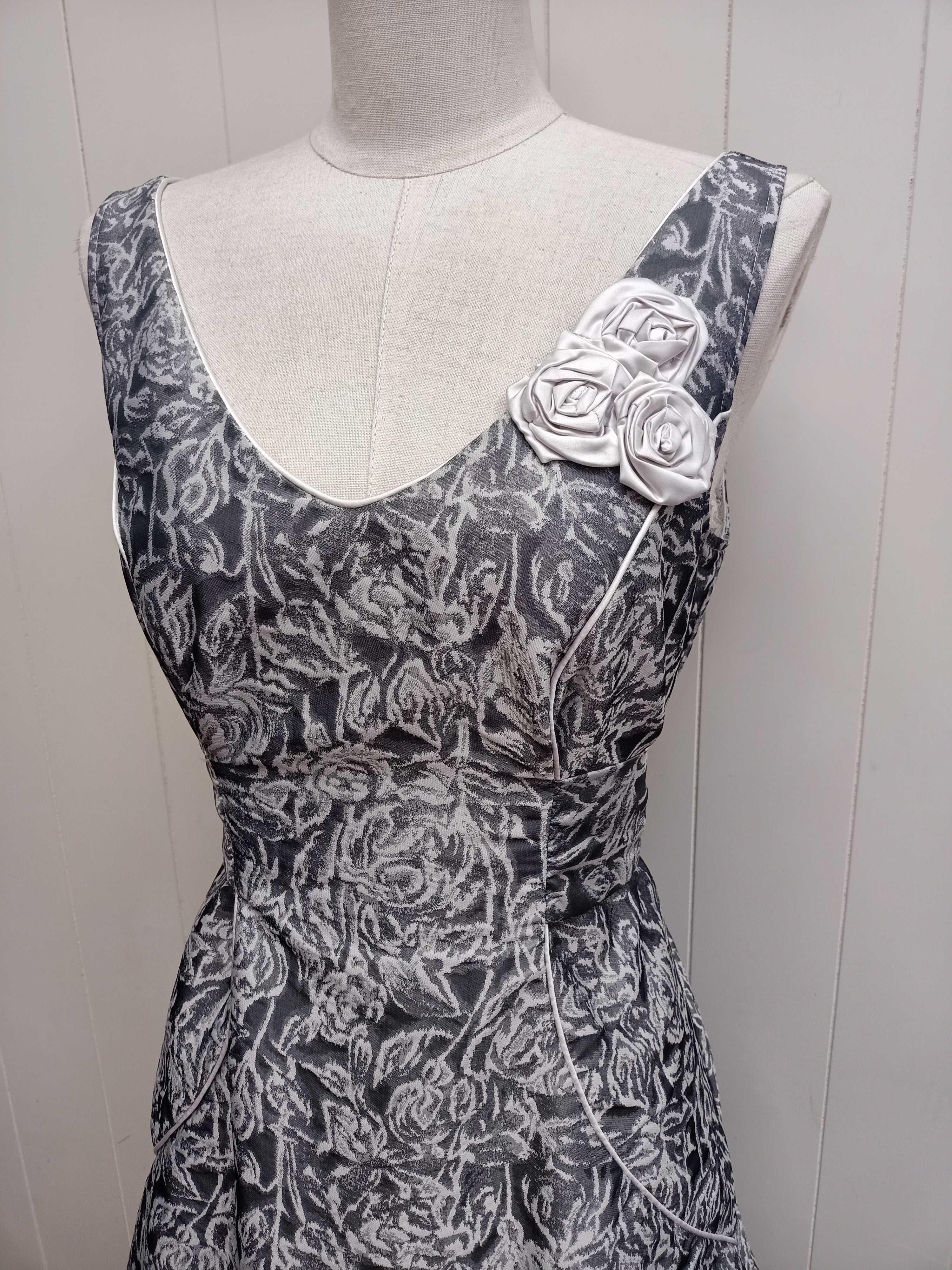 Annah Stretton Grey Jacquard Dress