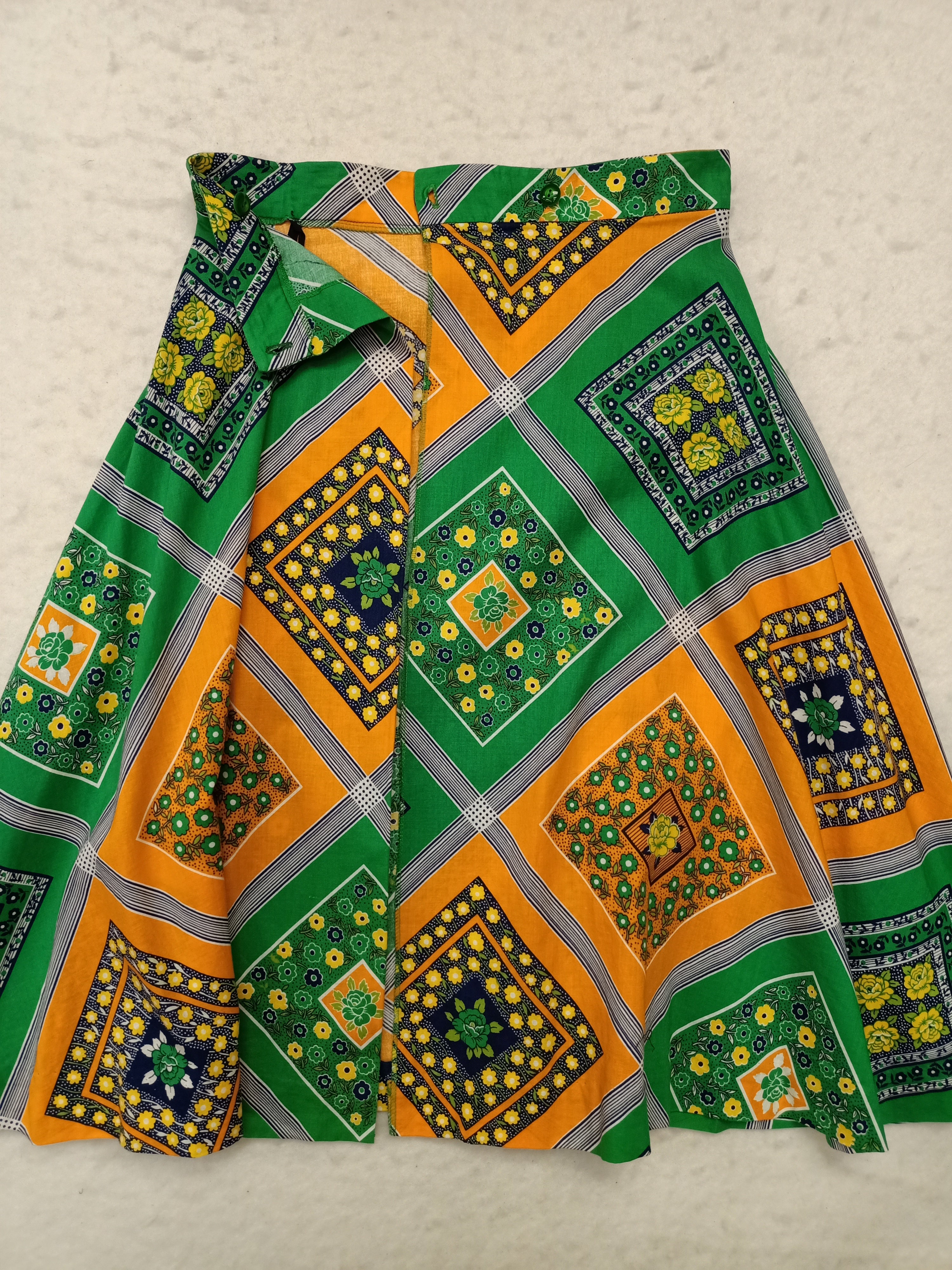 Vintage Cobor Gowns Panel Print Skirt