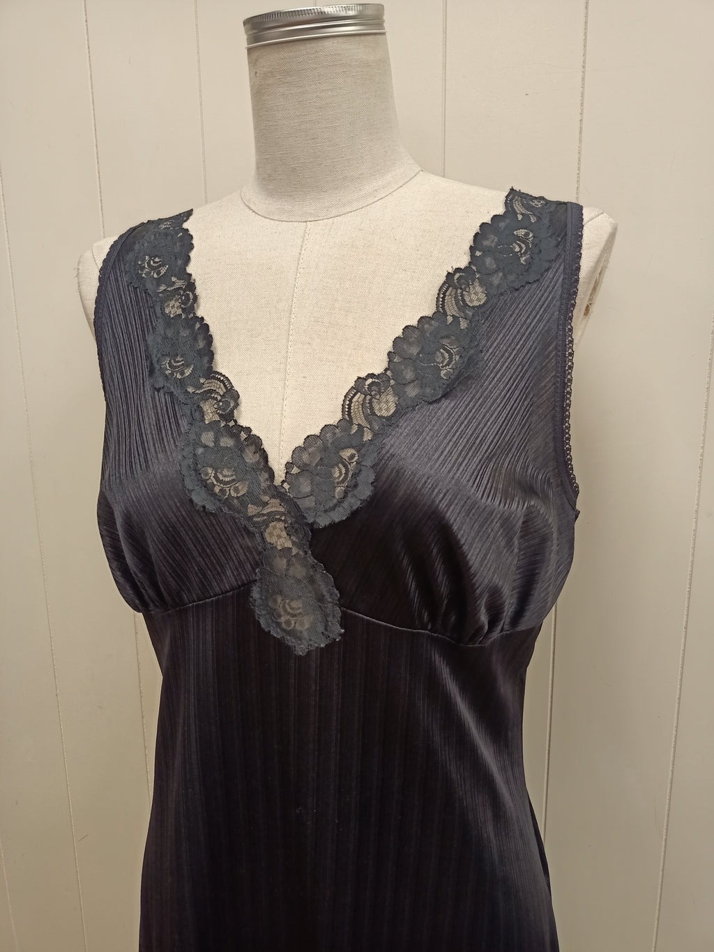 Vintage Formfit Striped Black Nightie