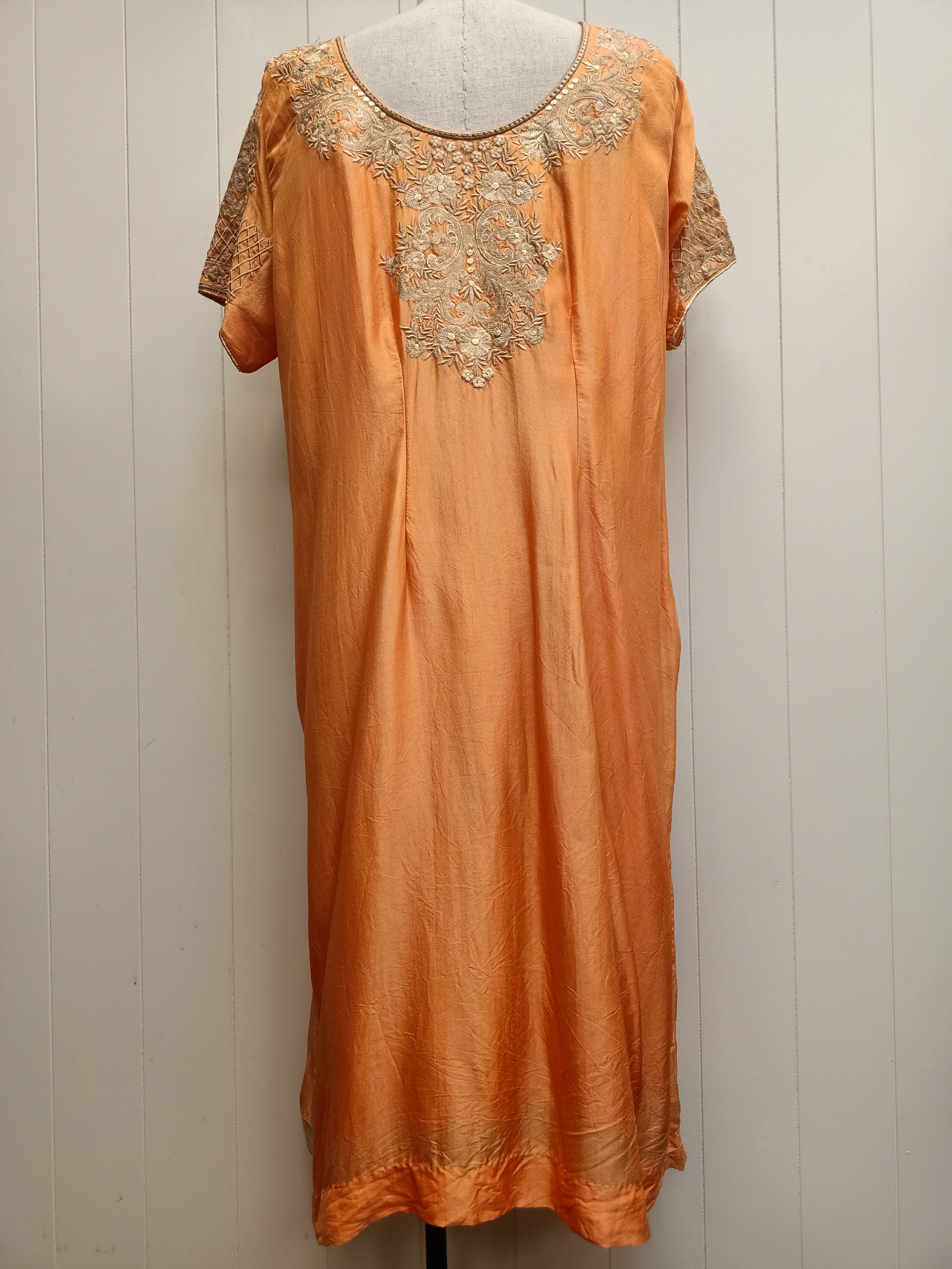 Vintage Orange Zardozi Kaftan