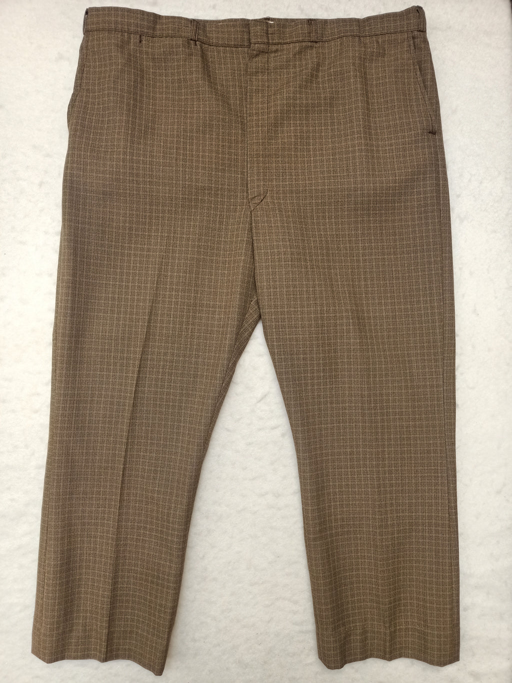 Vintage Mens Brown Fine Check Pants
