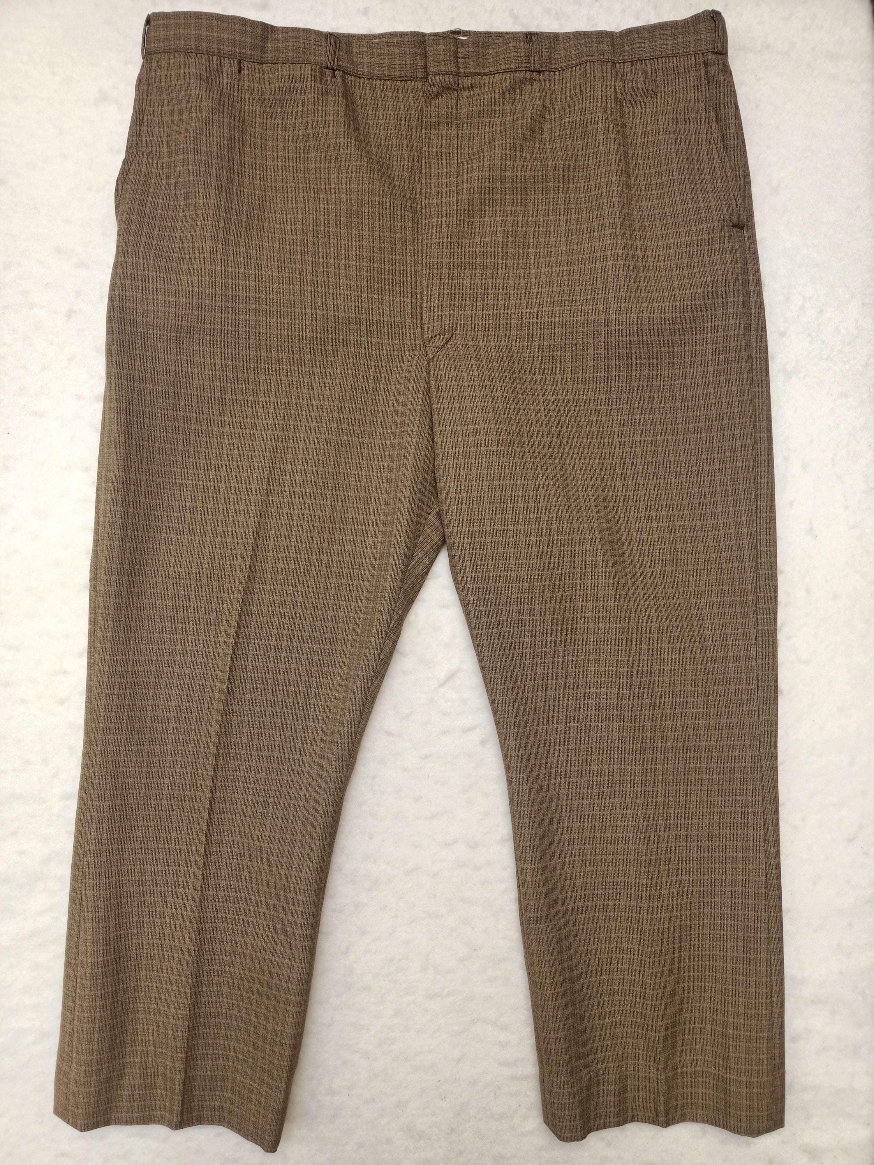 Vintage Mens Brown Fine Check Pants