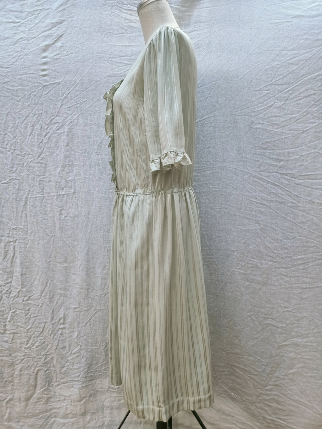 Vintage Sage Ruffle Dress