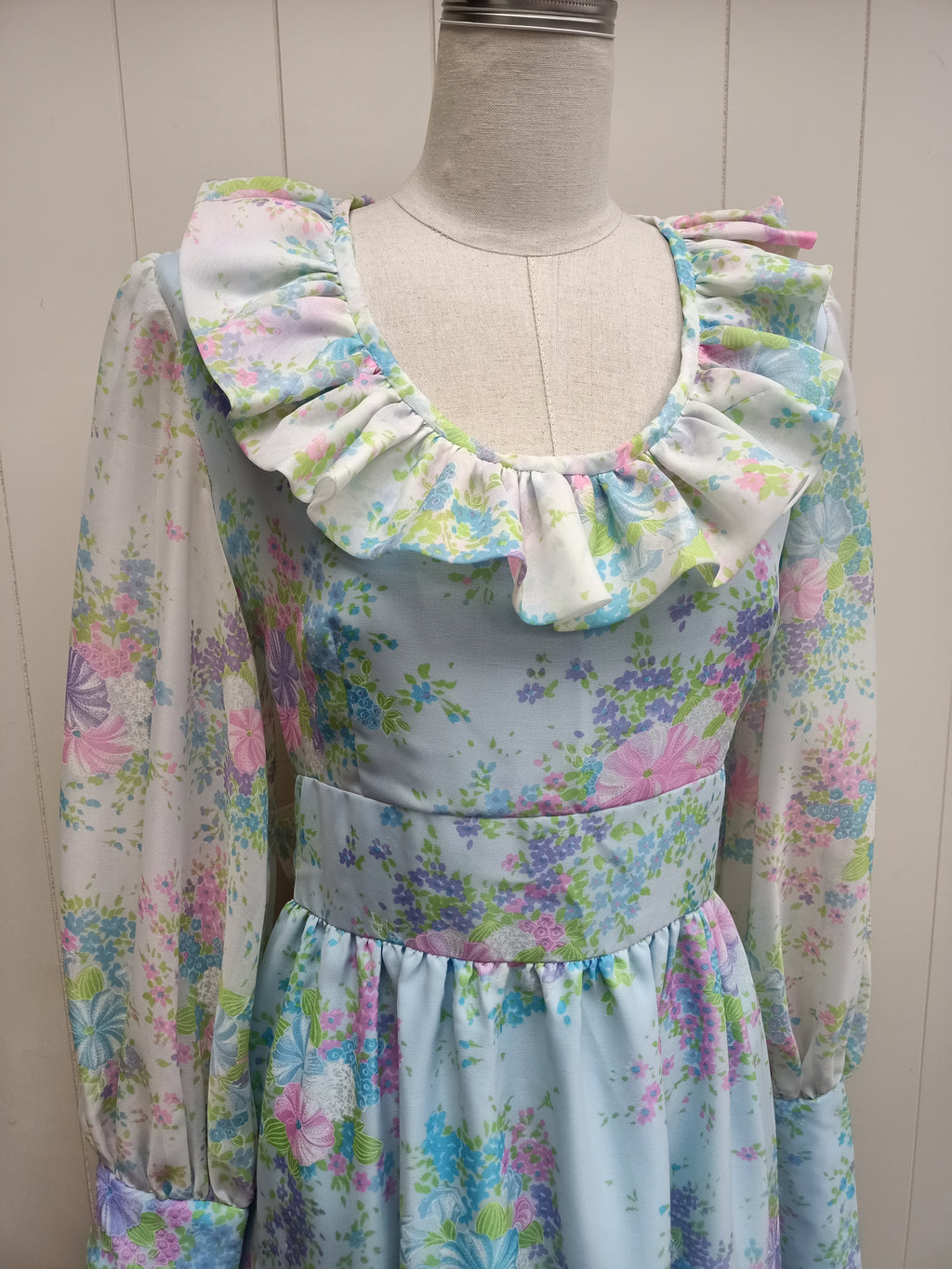 Vintage Pastel Ruffle Dress