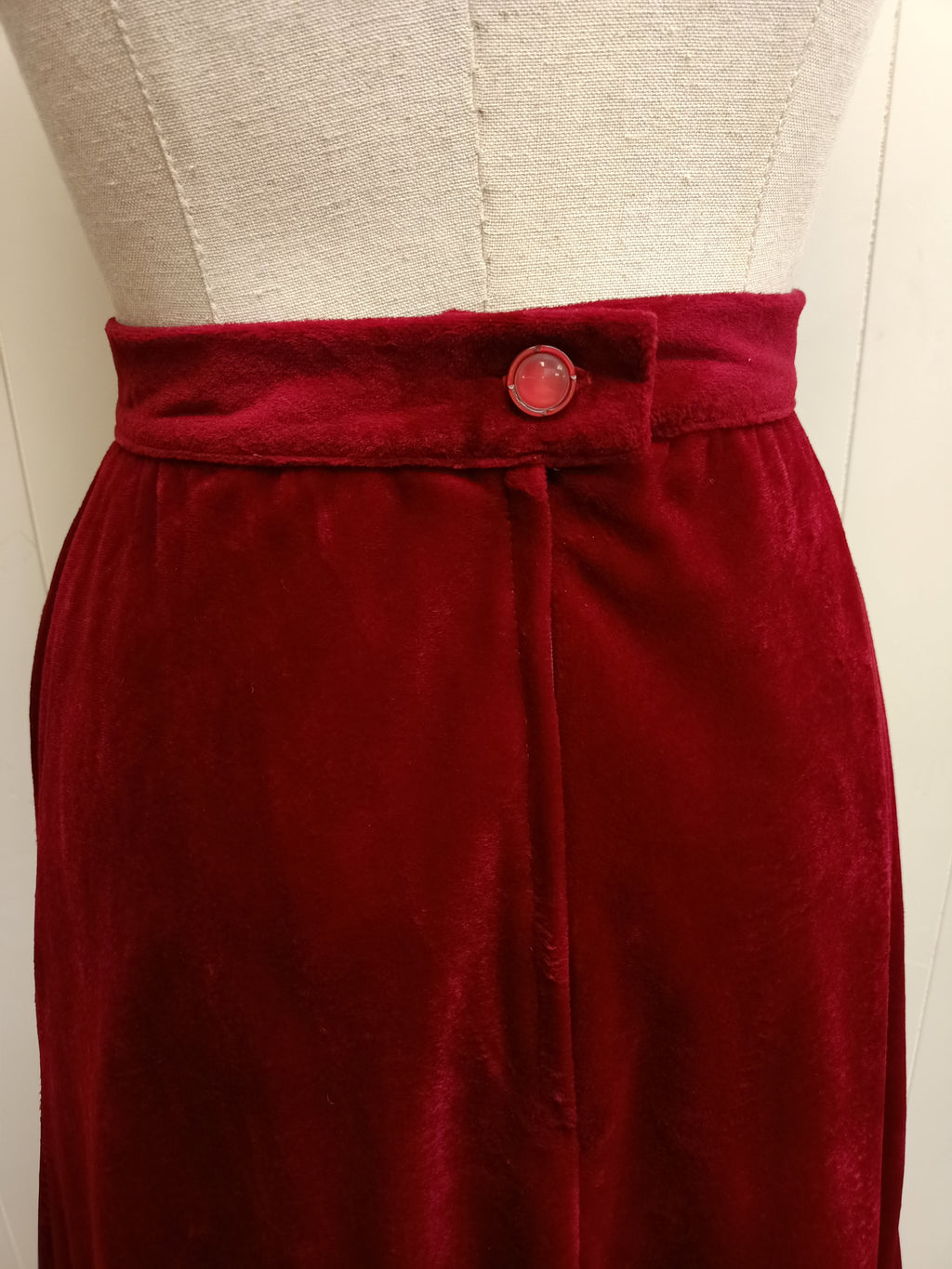 Vintage Red Velvet Skirt