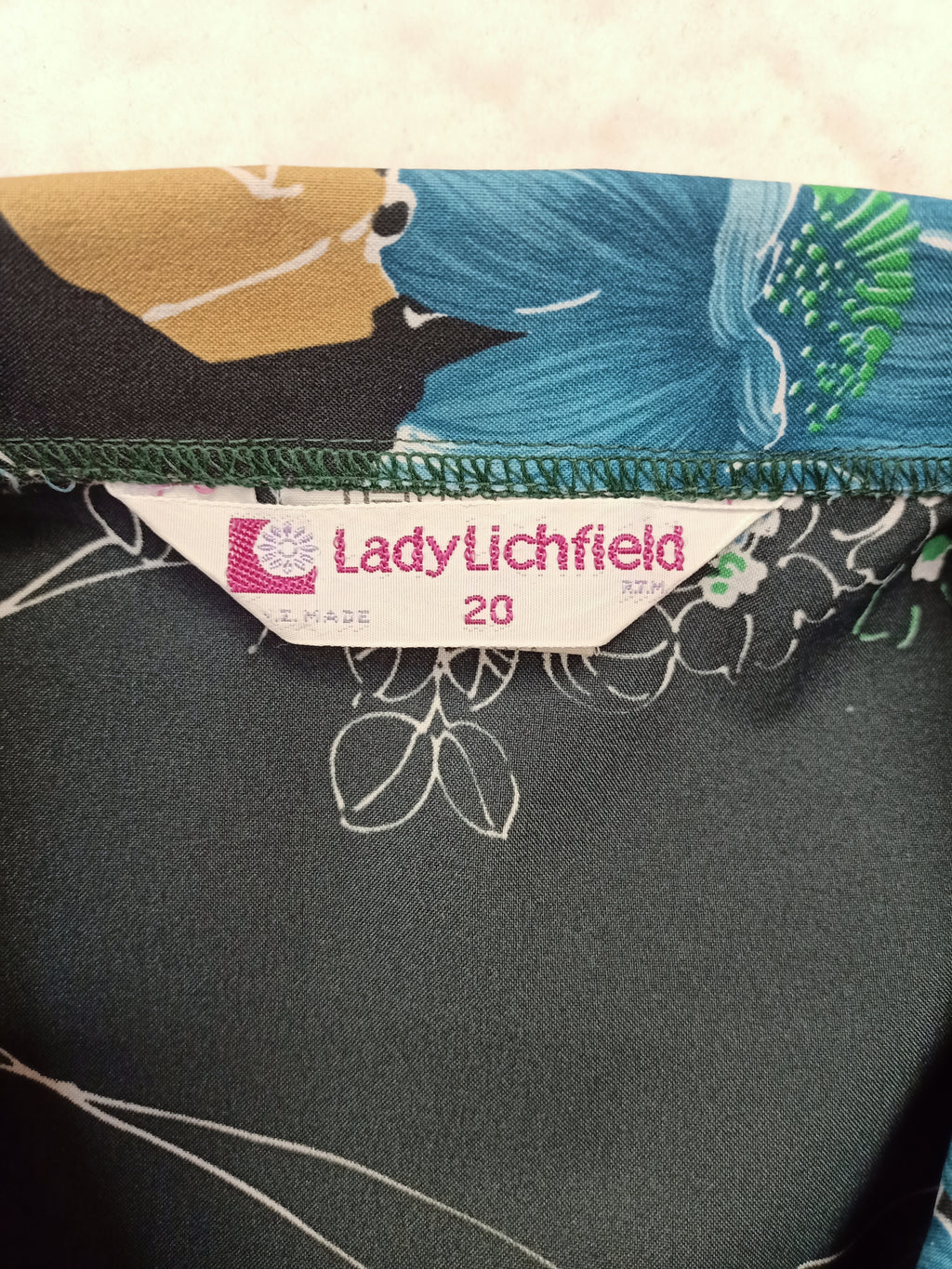 Vintage Lady Lichfield Green Floral Shirt