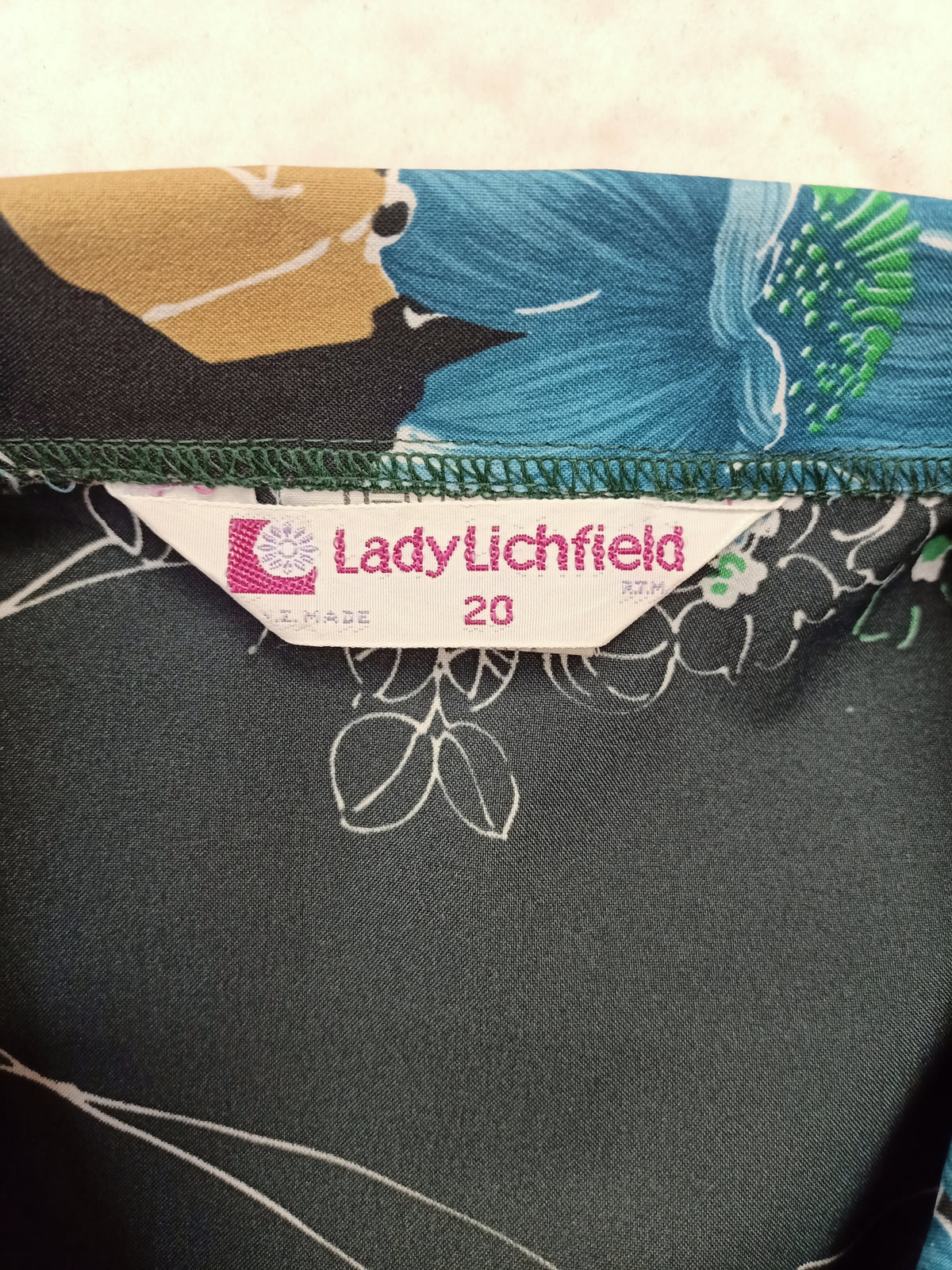 Vintage Lady Lichfield Green Floral Shirt