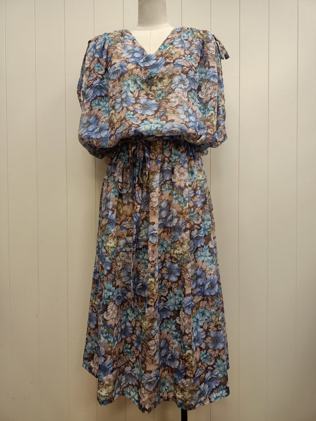 Vintage Blouson Floral Dress