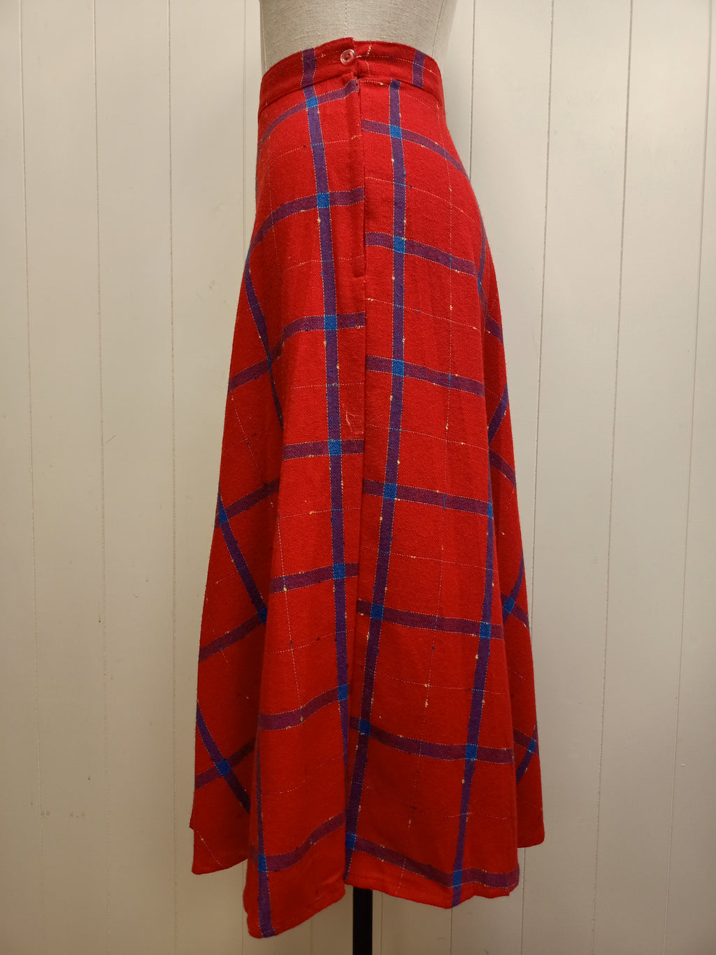 Vintage Equals Red Plaid Skirt