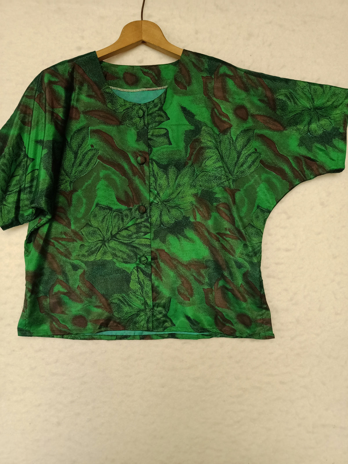 Vintage Green Abstract Button Up Shirt
