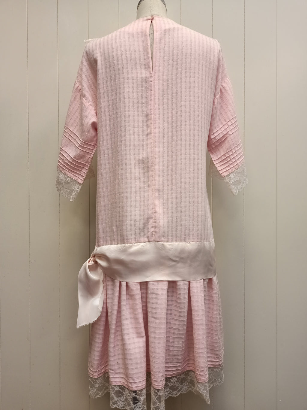 Vintage Pastel Pink Drop Waist Dress