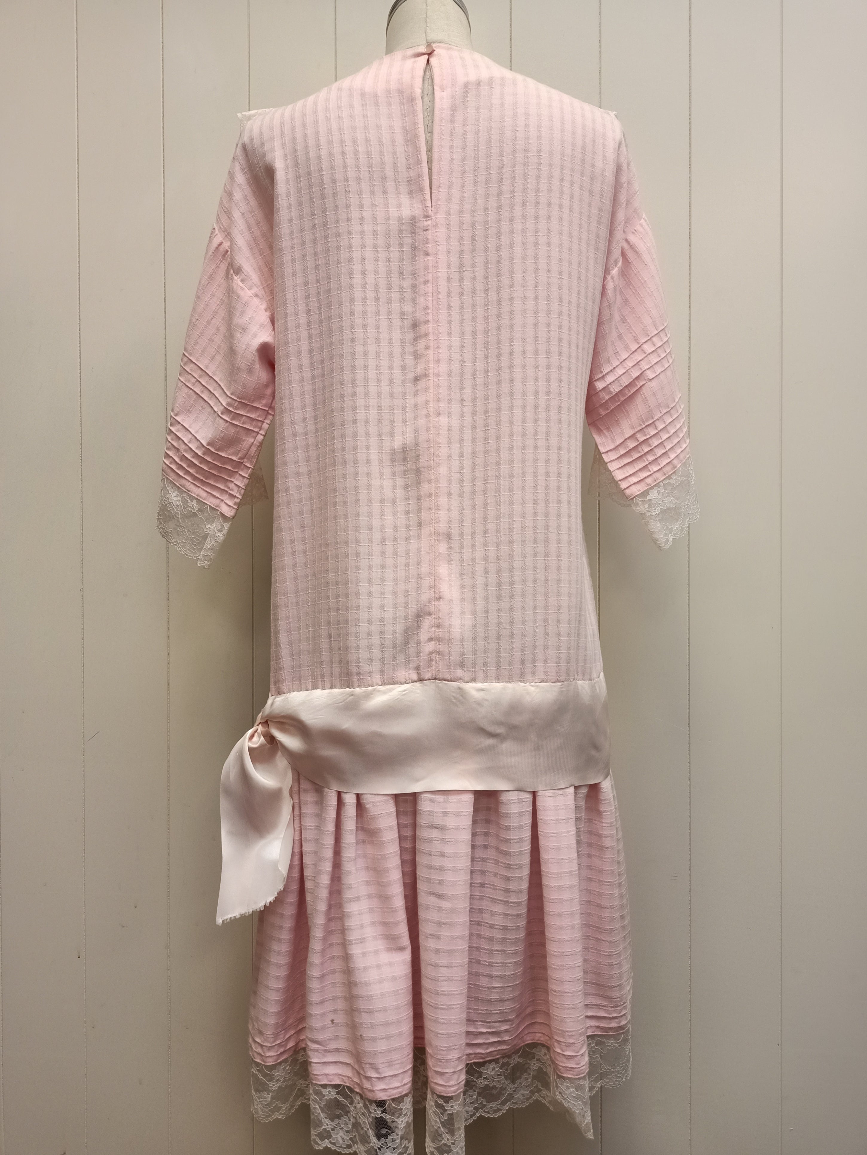 Vintage Pastel Pink Drop Waist Dress