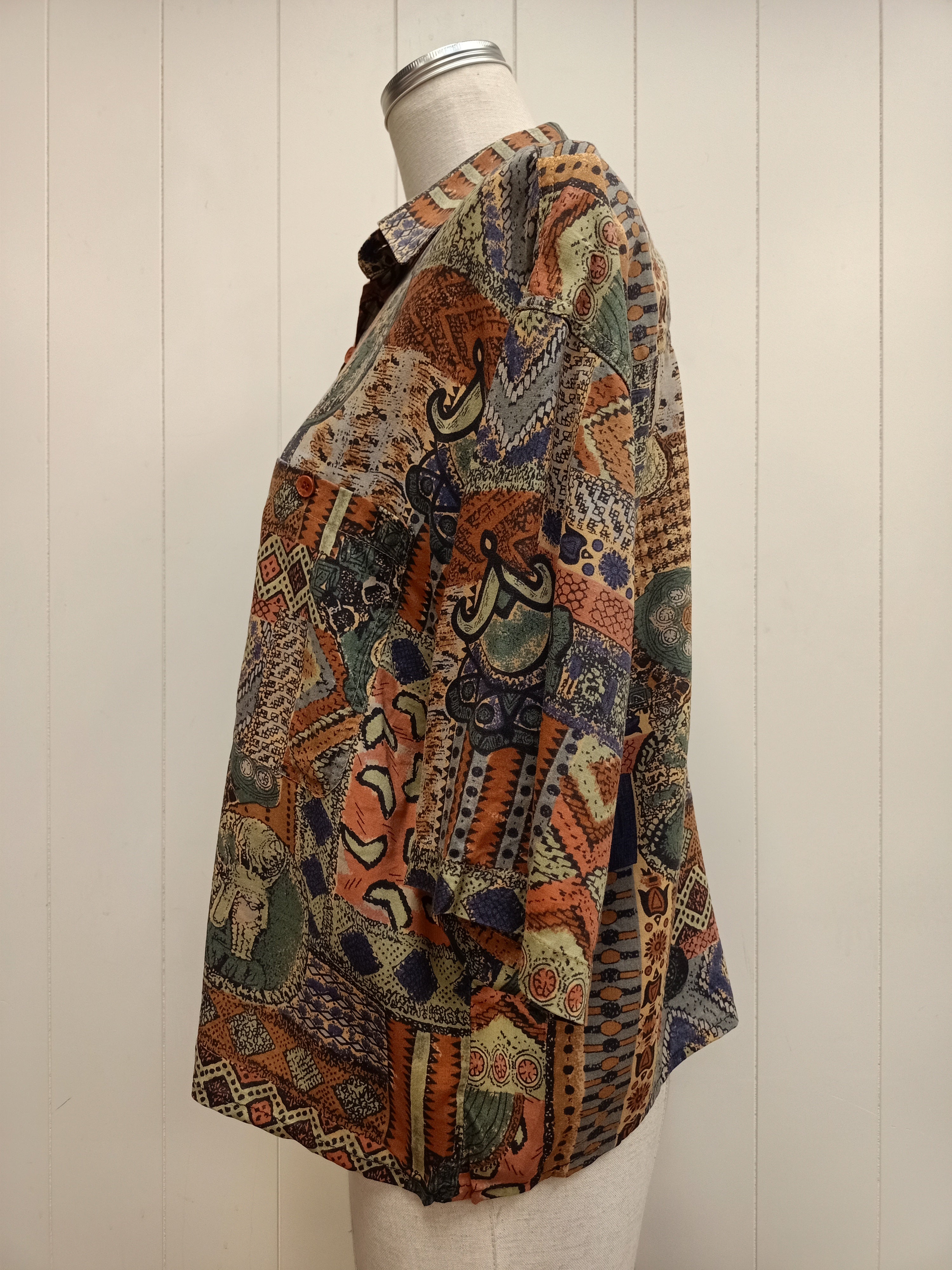 Vintage Mosaic Cropped Shirt