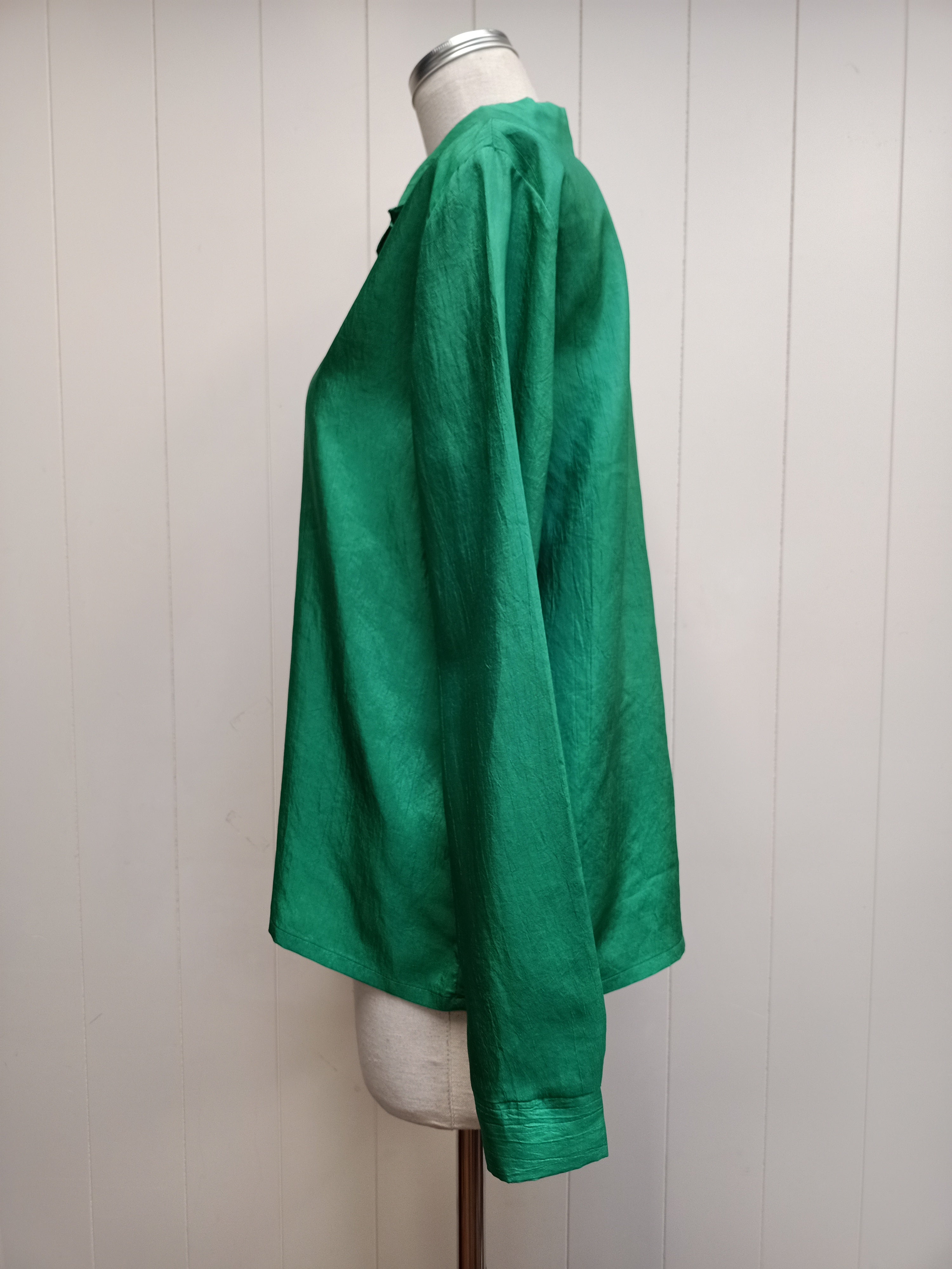 Vintage Green Crushed Satin Shirt