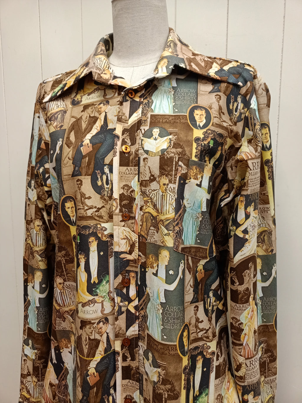 Vintage Mens Hardy Amies Collage Shirt